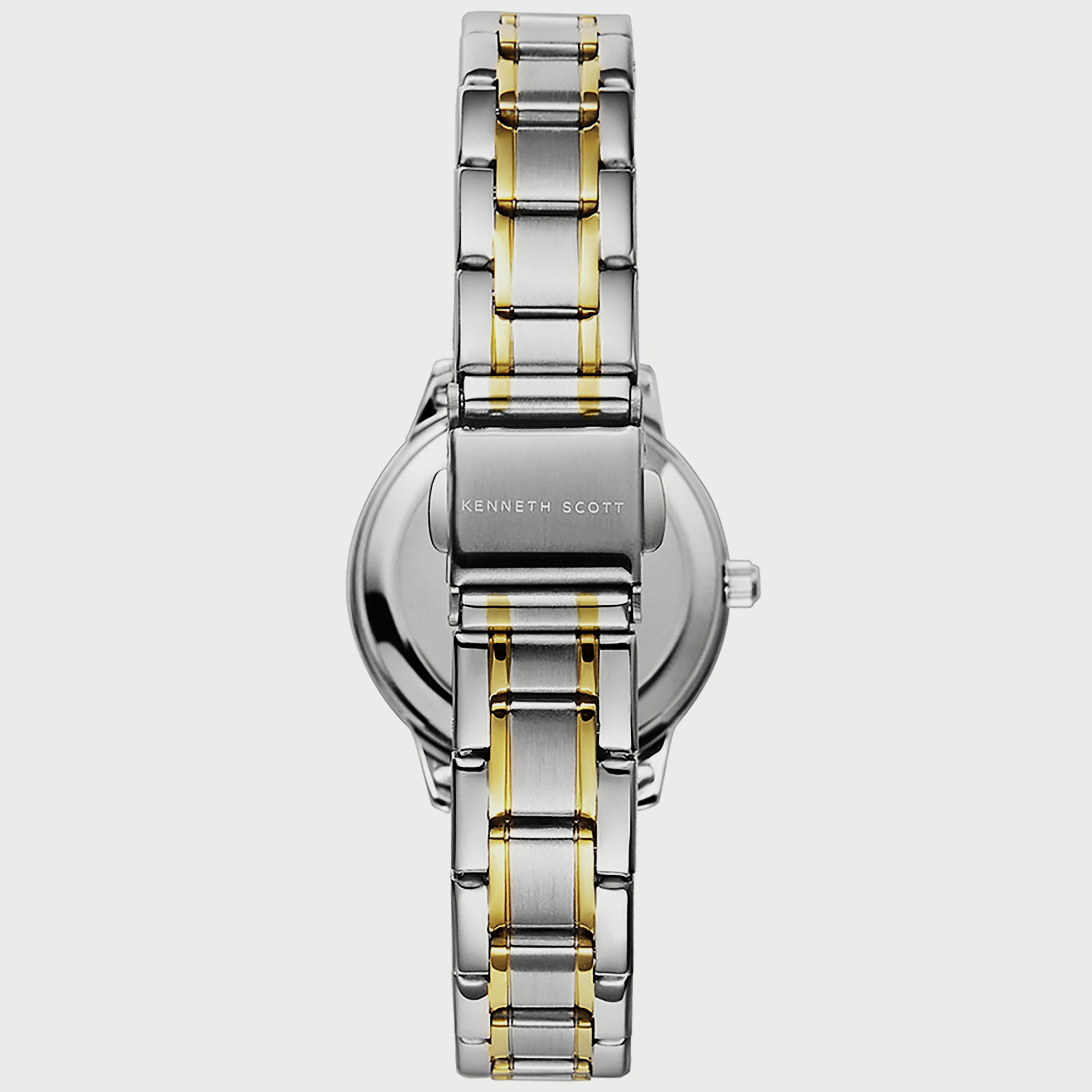 K22528-TBTW "ساعة" أنالوج فضية وذهبية بسوار ستانلس ستيل من كينيث سكوت للنساء -women-watchesandjewellery-watches-image-3