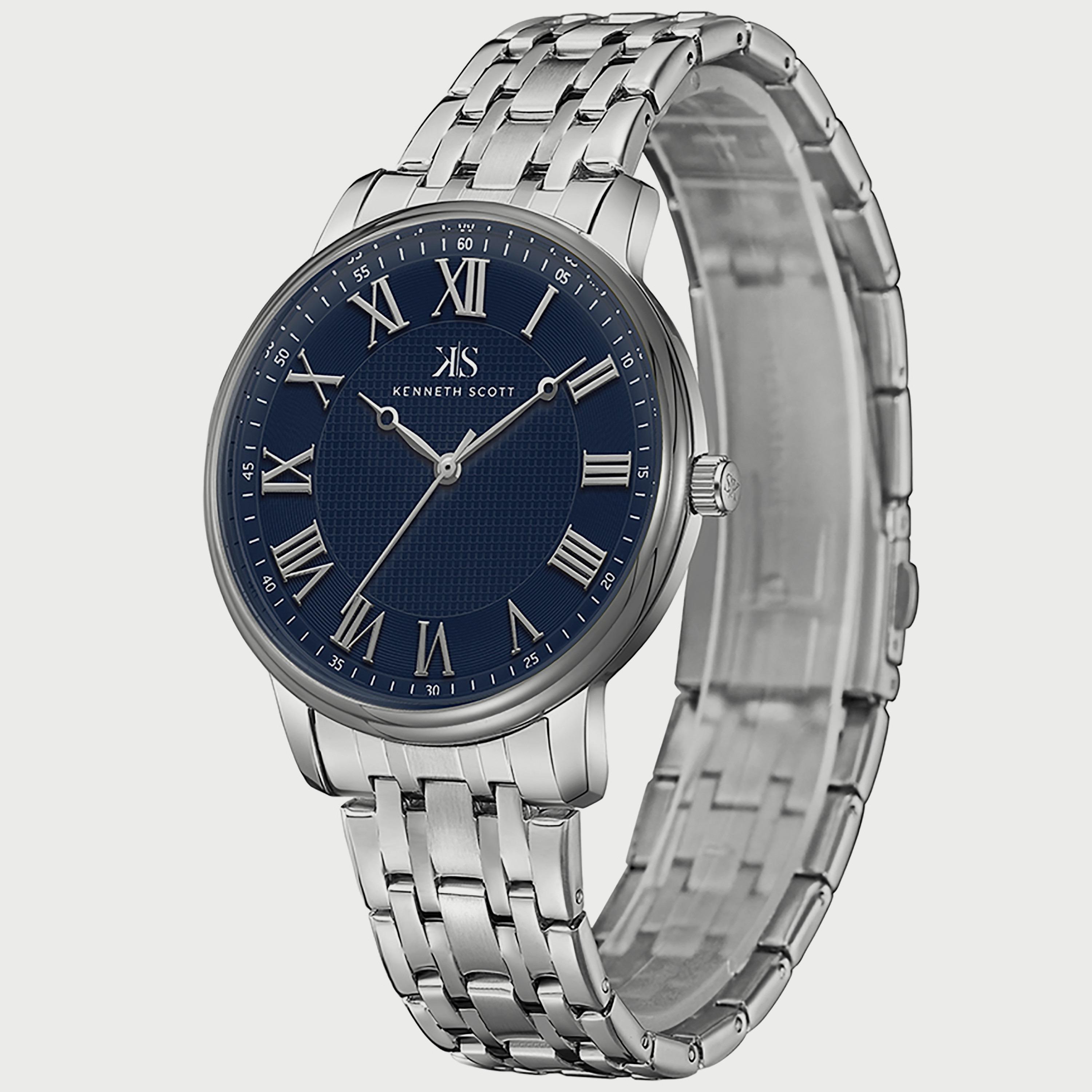K22029-SBSN "ساعة" أنالوج فضية بسوار ستانلس ستيل من كينيث سكوت للرجال -men-watchesandjewellery-watches-image-2