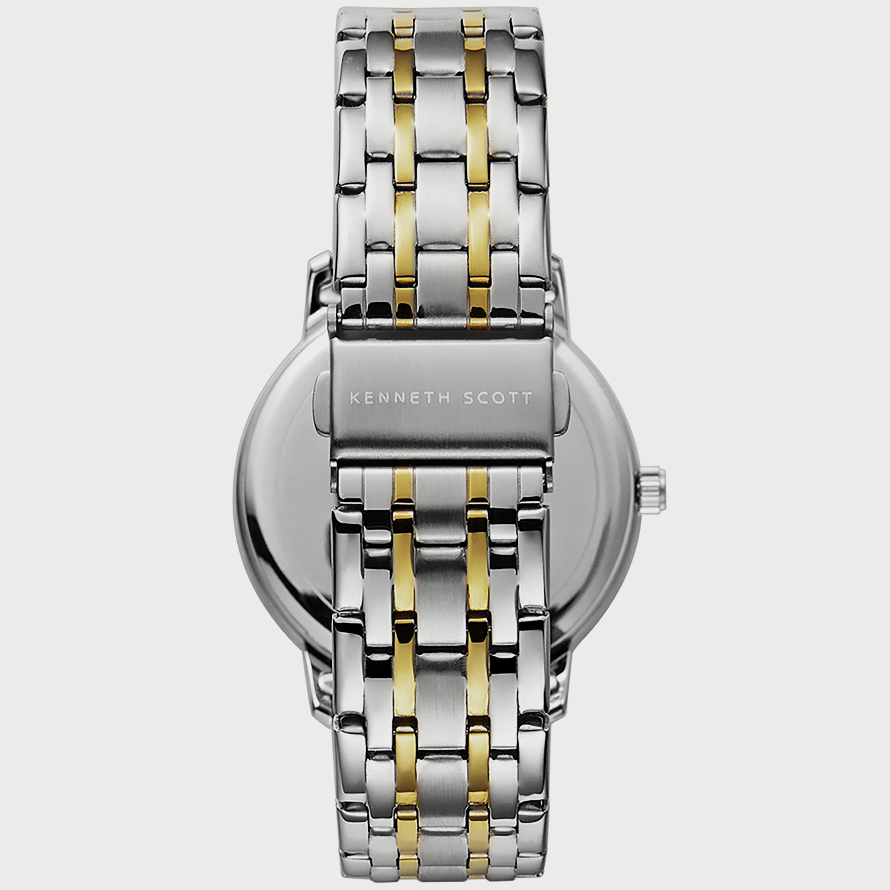K22029-TBTW "ساعة" أنالوج فضية وذهبية بسوار ستانلس ستيل من كينيث سكوت للرجال -men-watchesandjewellery-watches-image-3