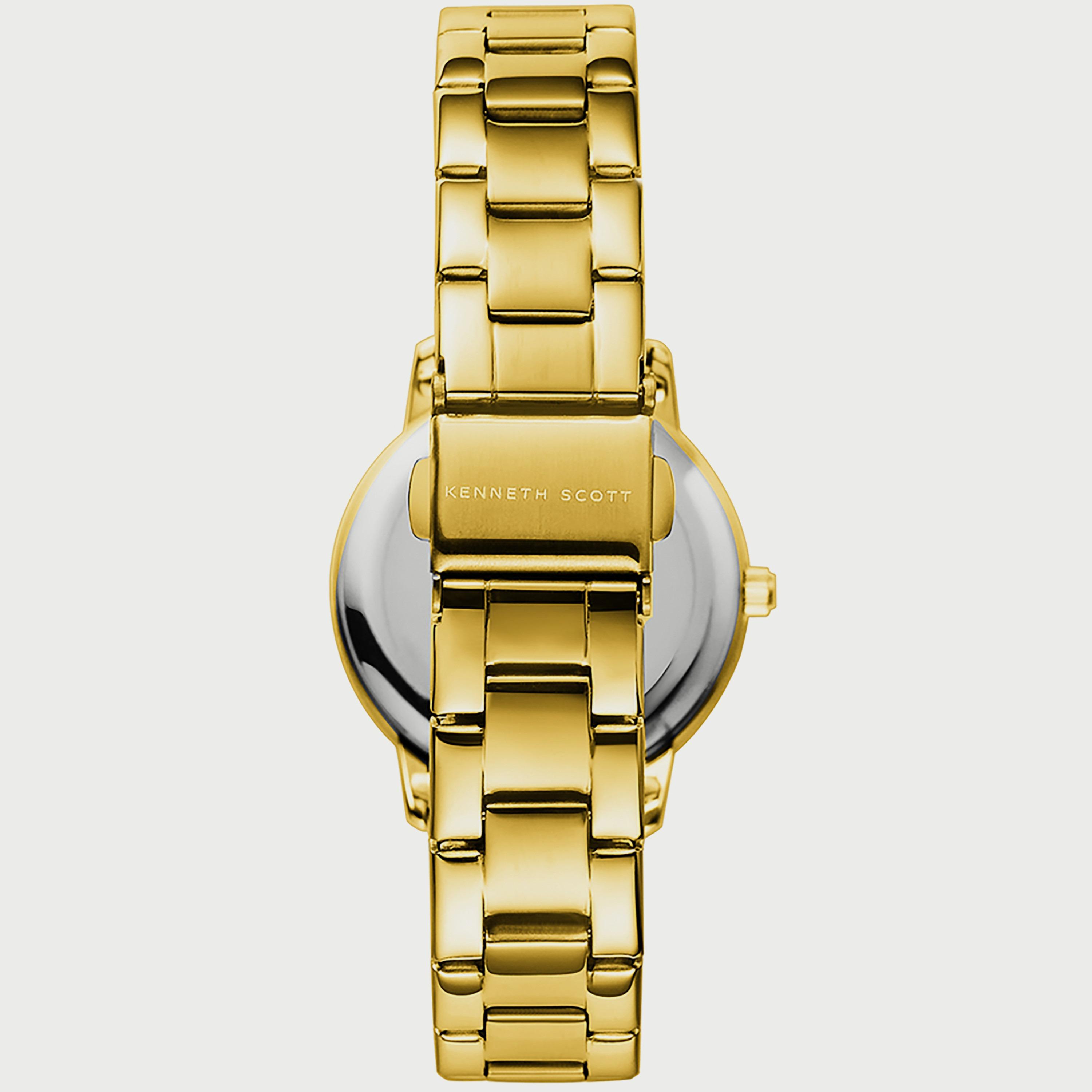 K22529-GBGW "ساعة" أنالوج ذهبية بسوار ستانلس ستيل من كينيث سكوت للنساء -women-watchesandjewellery-watches-image-3