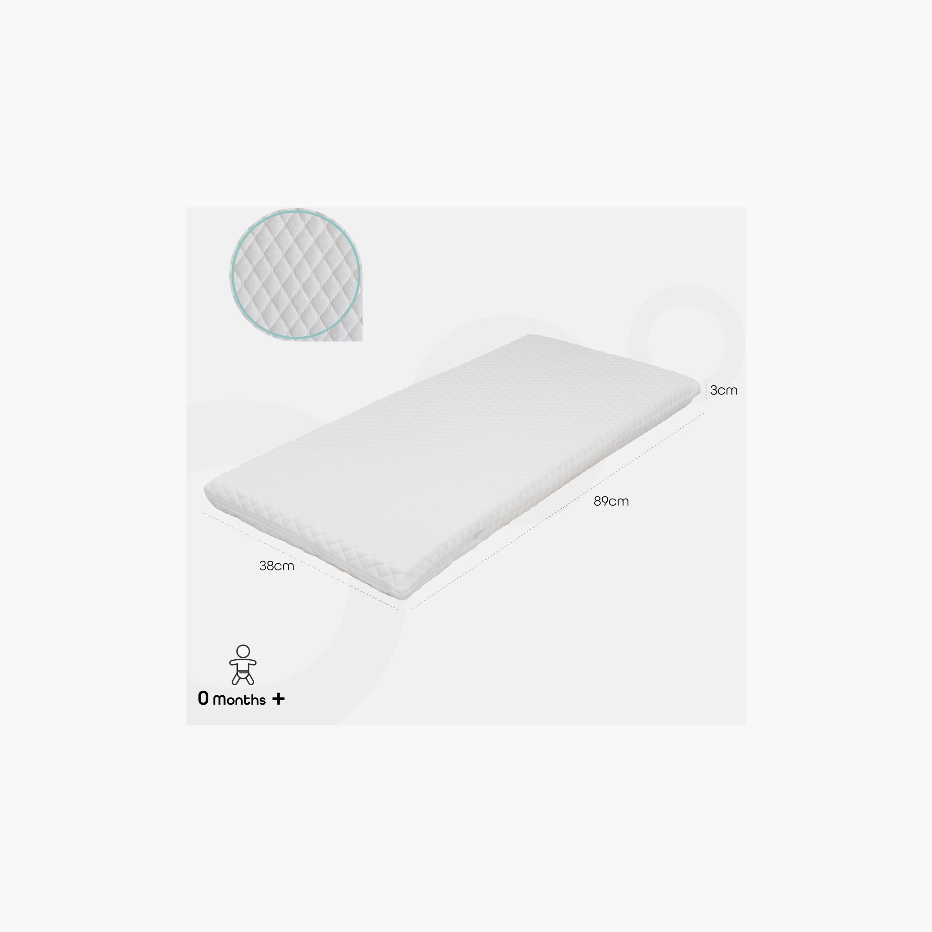Moon Quilted Crib Mattress - 89x38x3 cms-baby-nursery-mattresses-image-2