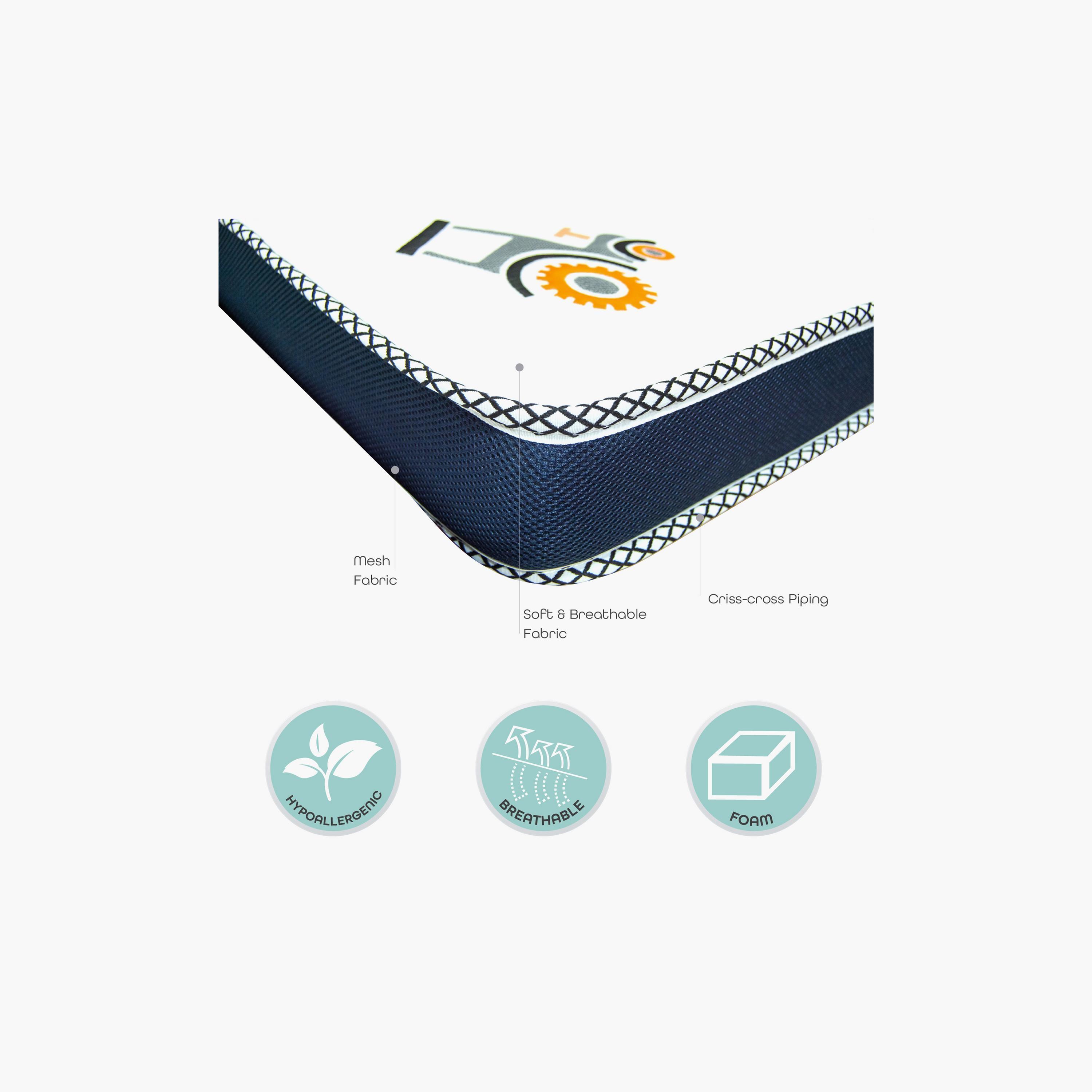 Moon Printed Foam Mattress - 133x70x10 cms-baby-nursery-mattresses-image-4
