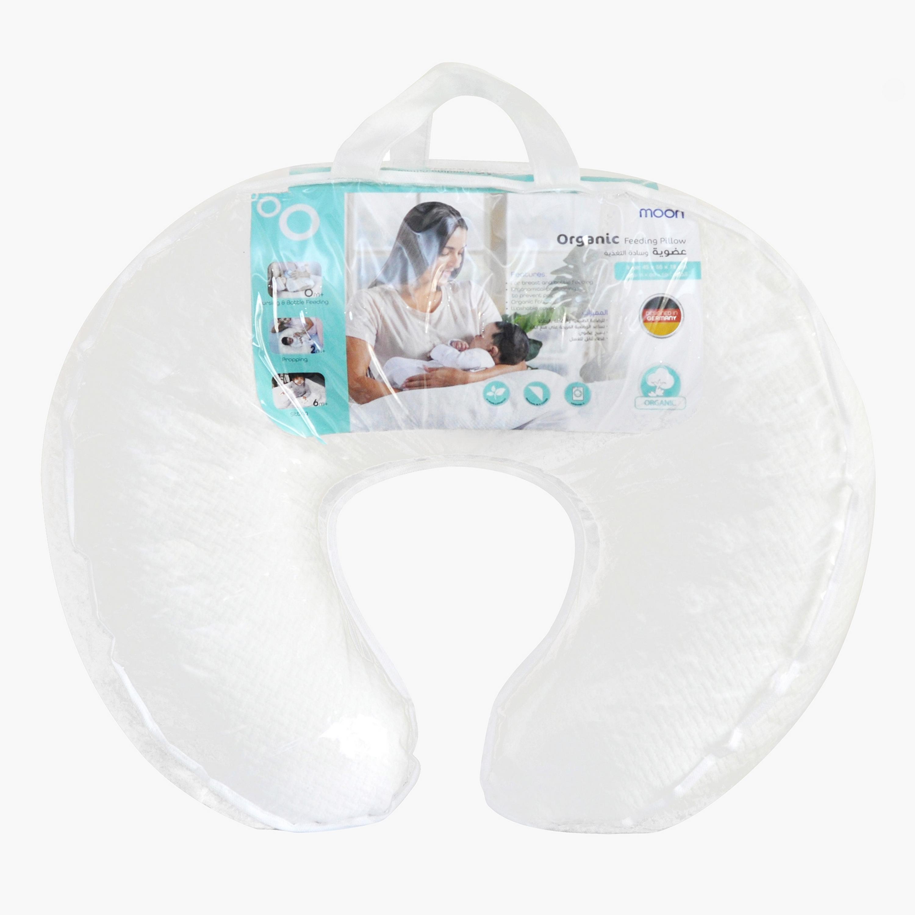 Moon Organic Feeding/Baby Support Pillow - White-baby-feeding-breastfeedingandcare-image-4