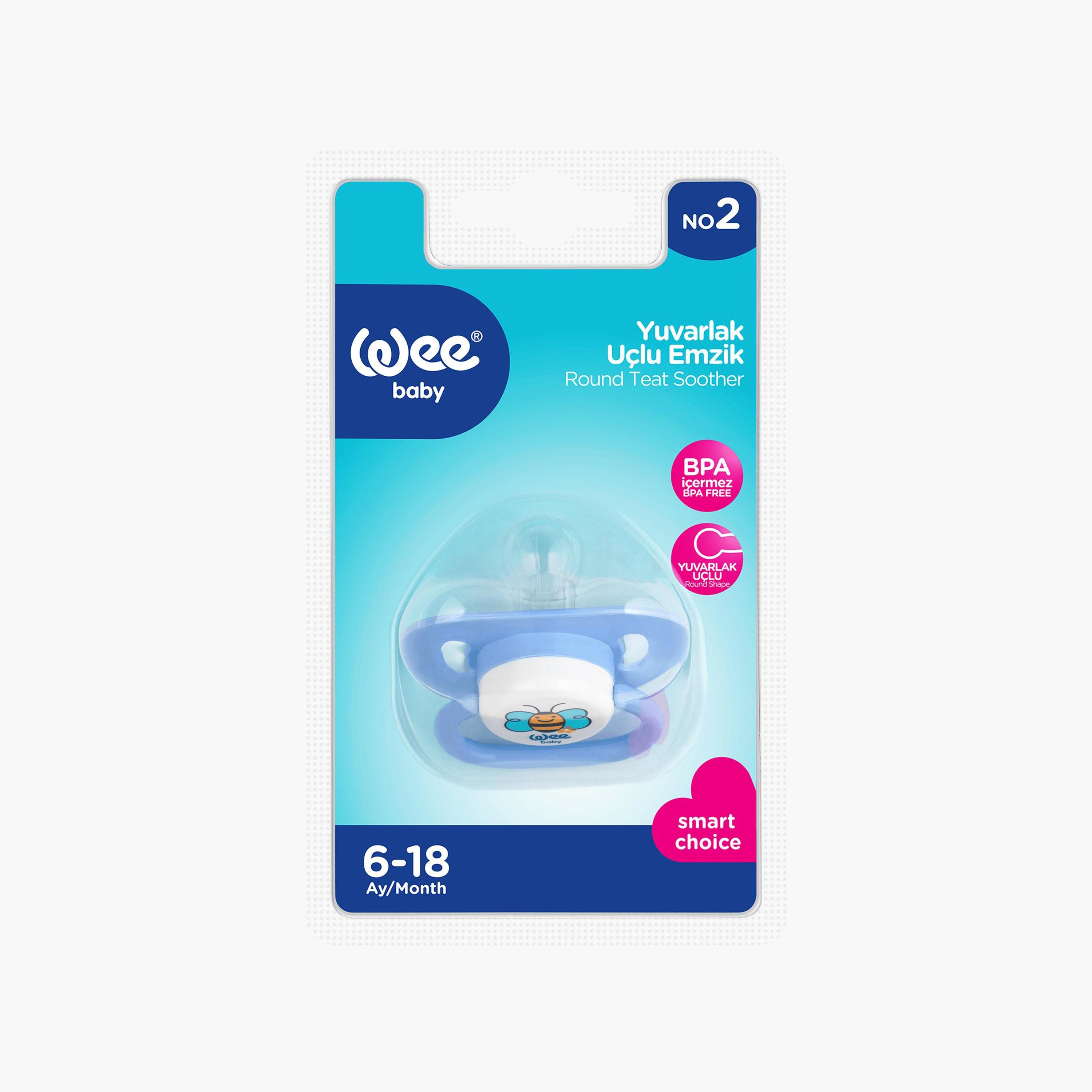 لهاية بحلمة مستديرة متنوعة وبيضاوية معتمة من وي بيبي - 6-18 شهر-baby-feeding-pacifiers-image-1