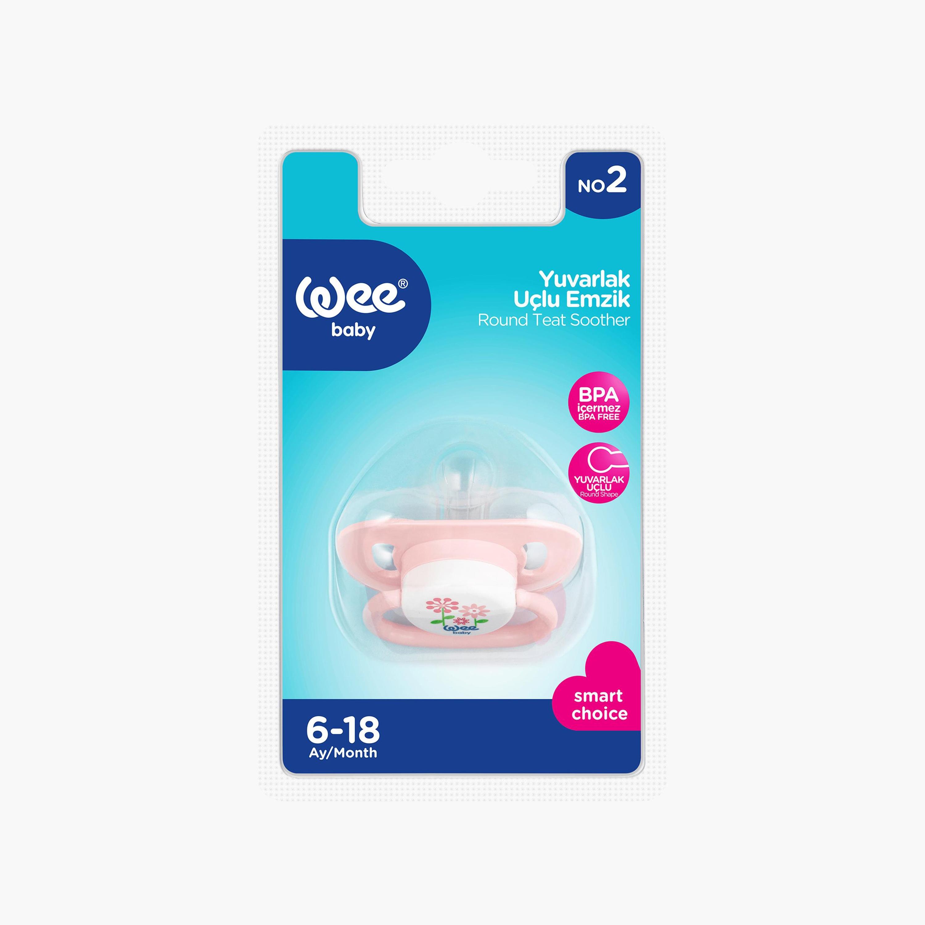 لهاية بحلمة مستديرة متنوعة وبيضاوية معتمة من وي بيبي - 6-18 شهر-baby-feeding-pacifiers-image-2