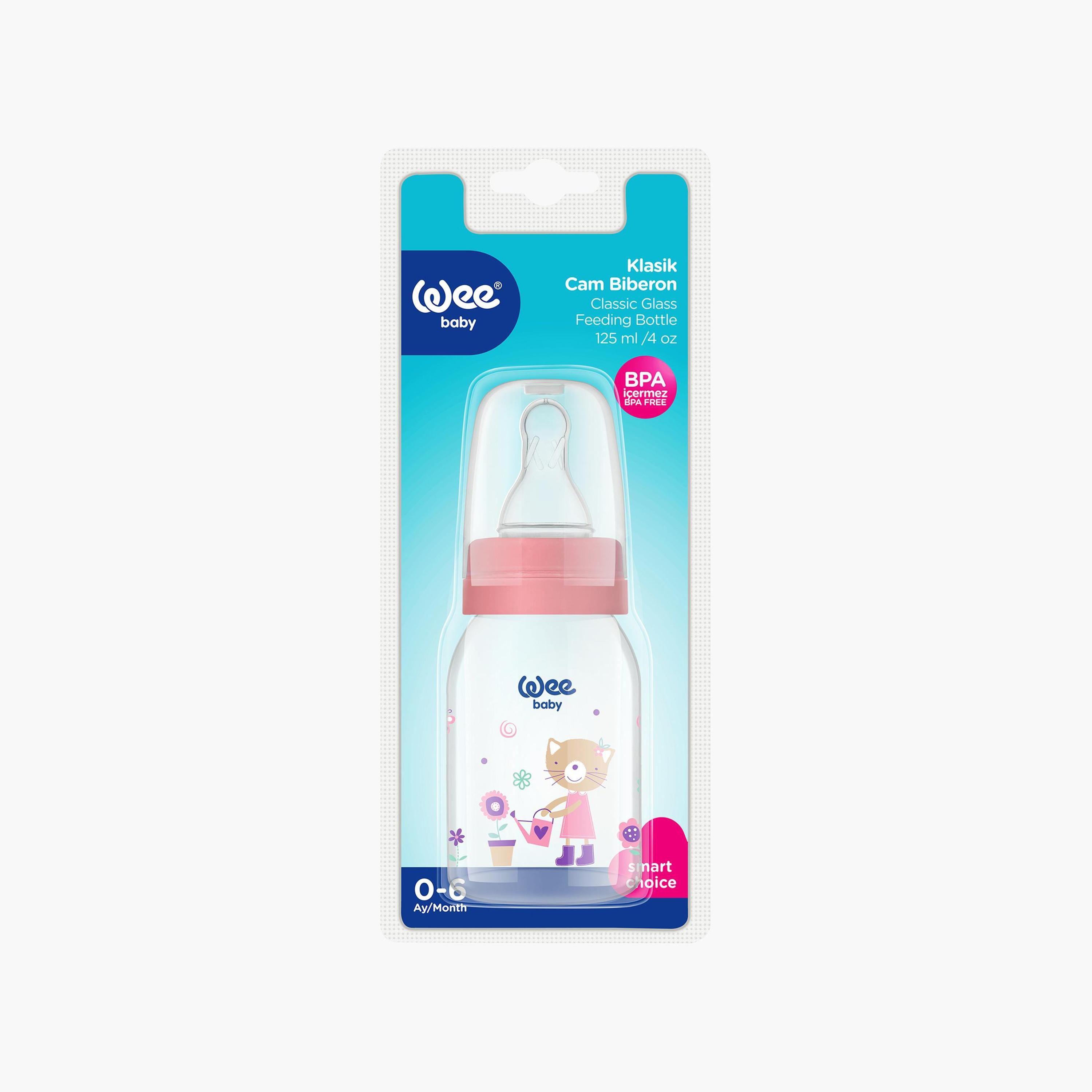 Wee Baby Assorted Glass Feeding Bottle - 125 ml-baby-feeding-feedingbottles-bottlesandteats-image-1