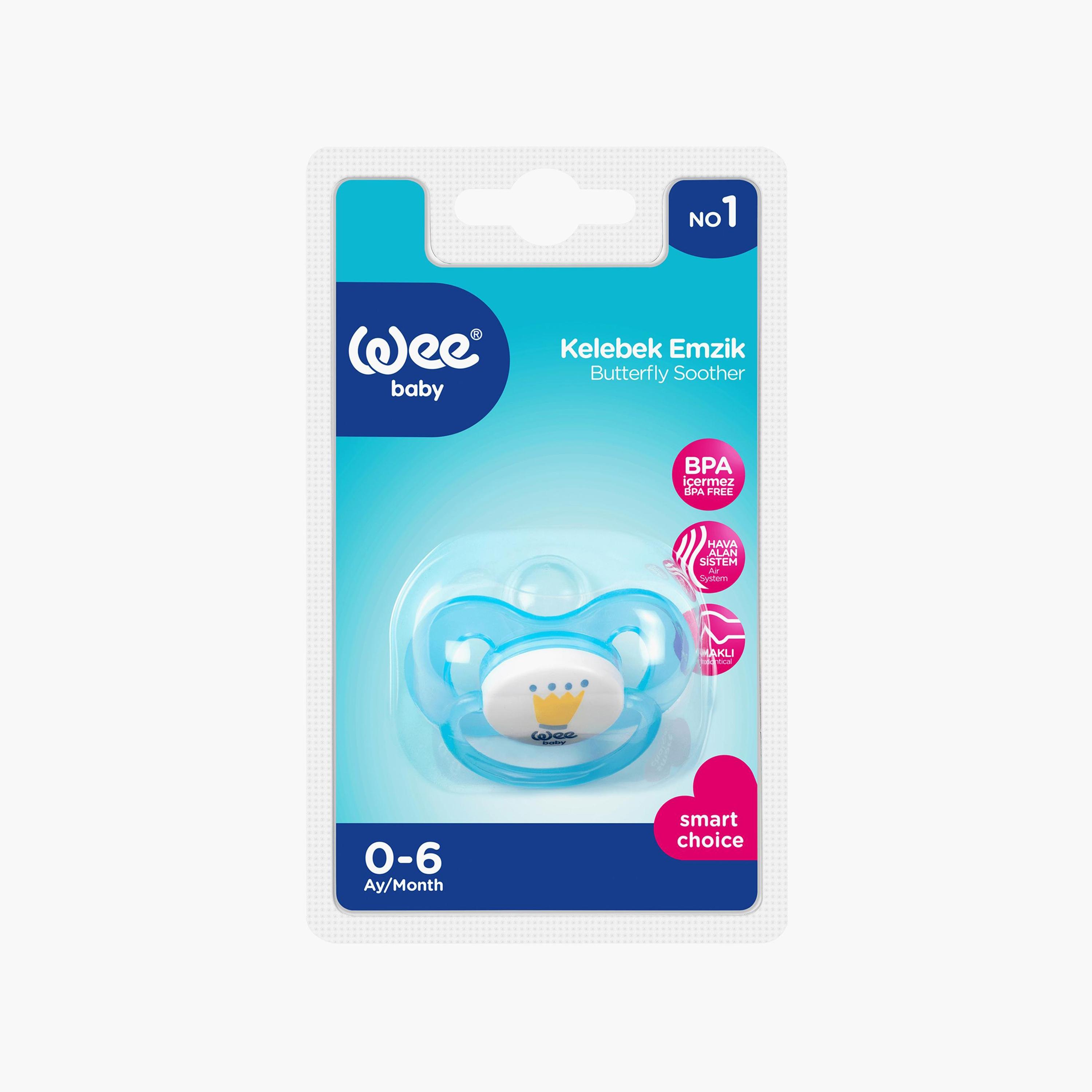 لهاية بحلمة مقوّمة للأسنان وتصميم فراشة من وي بيبي - 0-6 شهور-baby-feeding-pacifiers-image-1