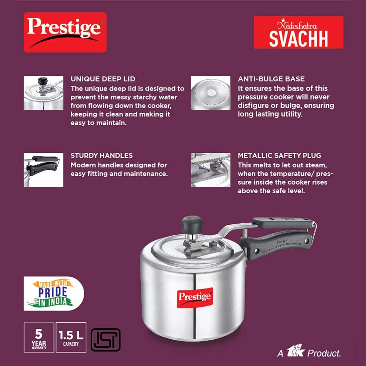 Prestige pressure cooker online 1.5 litre