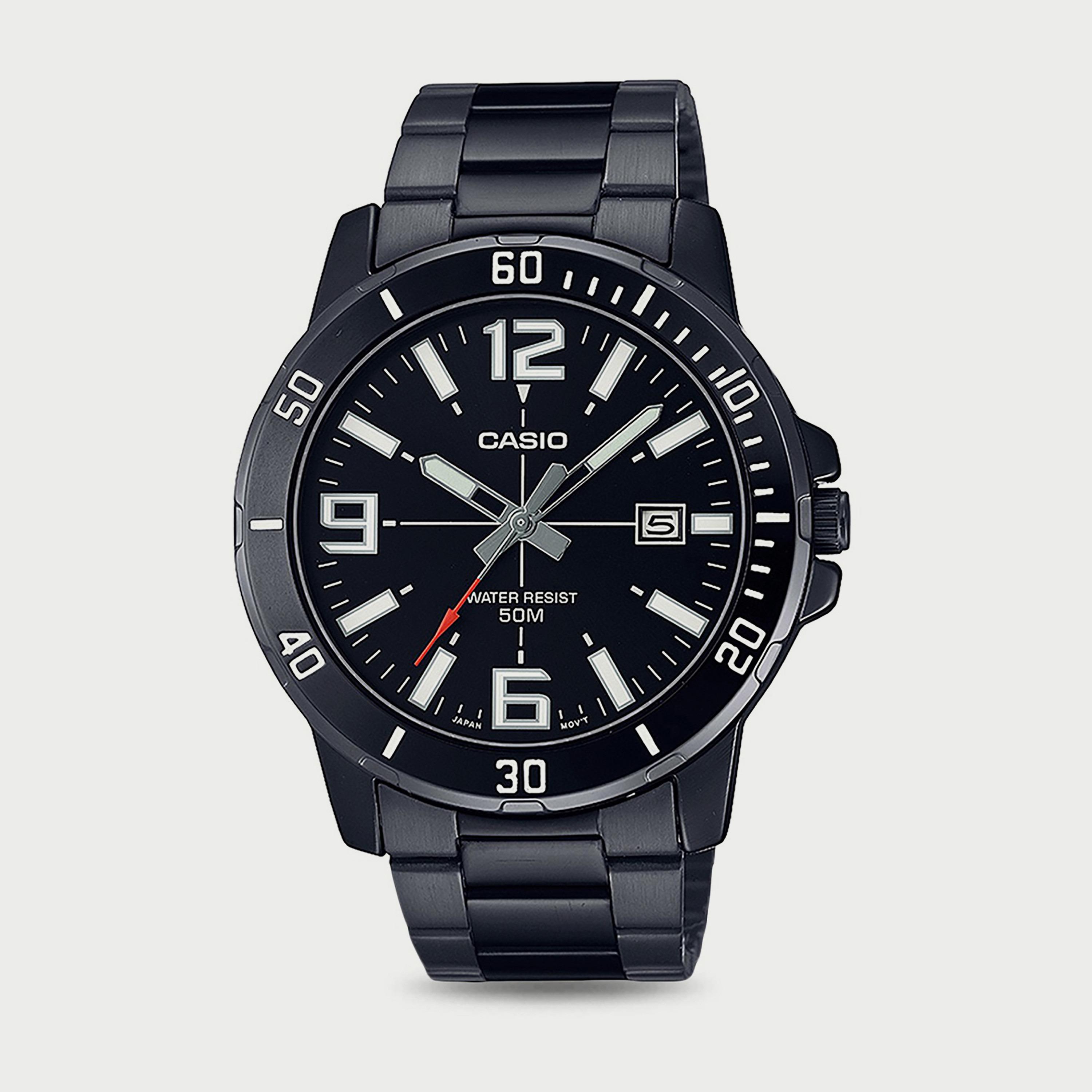 Casio Men's Black Analog Stainless Steel Strap "Watch" MTP-VD01B-1BVUDF | 49 MM-men-watchesandjewellery-watches-image-1
