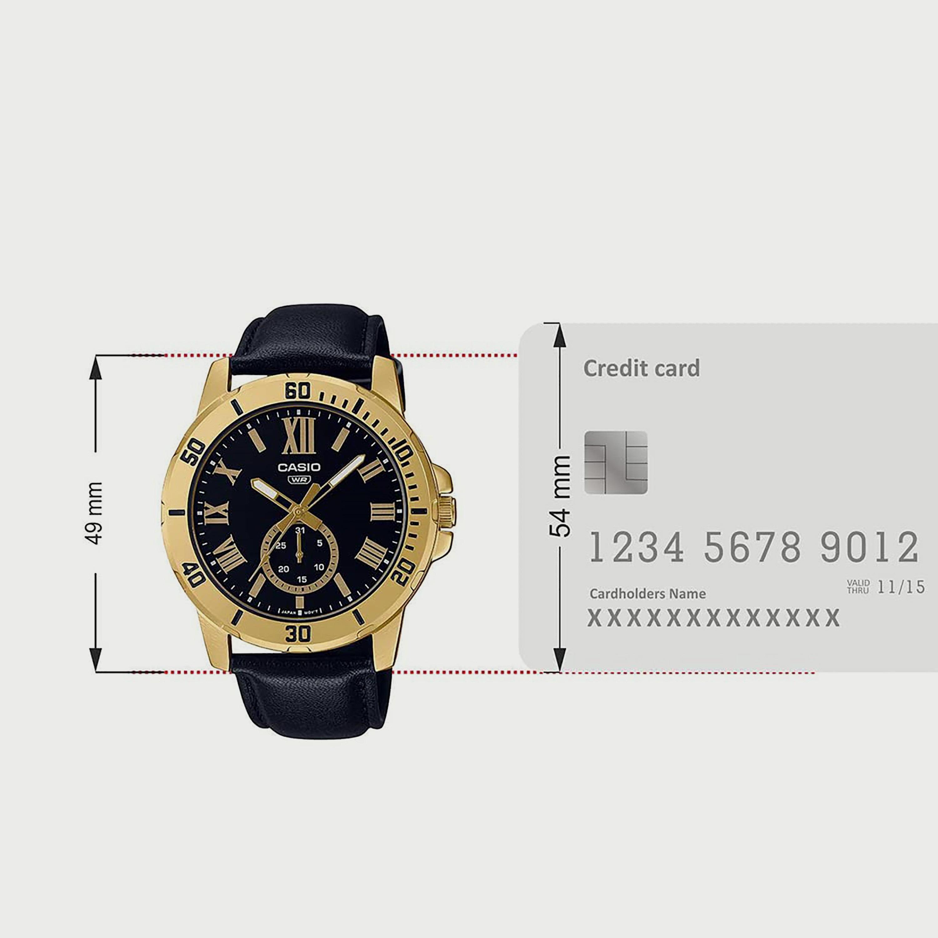 Casio Men's Black Analog Leather Strap Watch - MTP-VD200GL-1BUDF-men-watchesandjewellery-watches-image-5