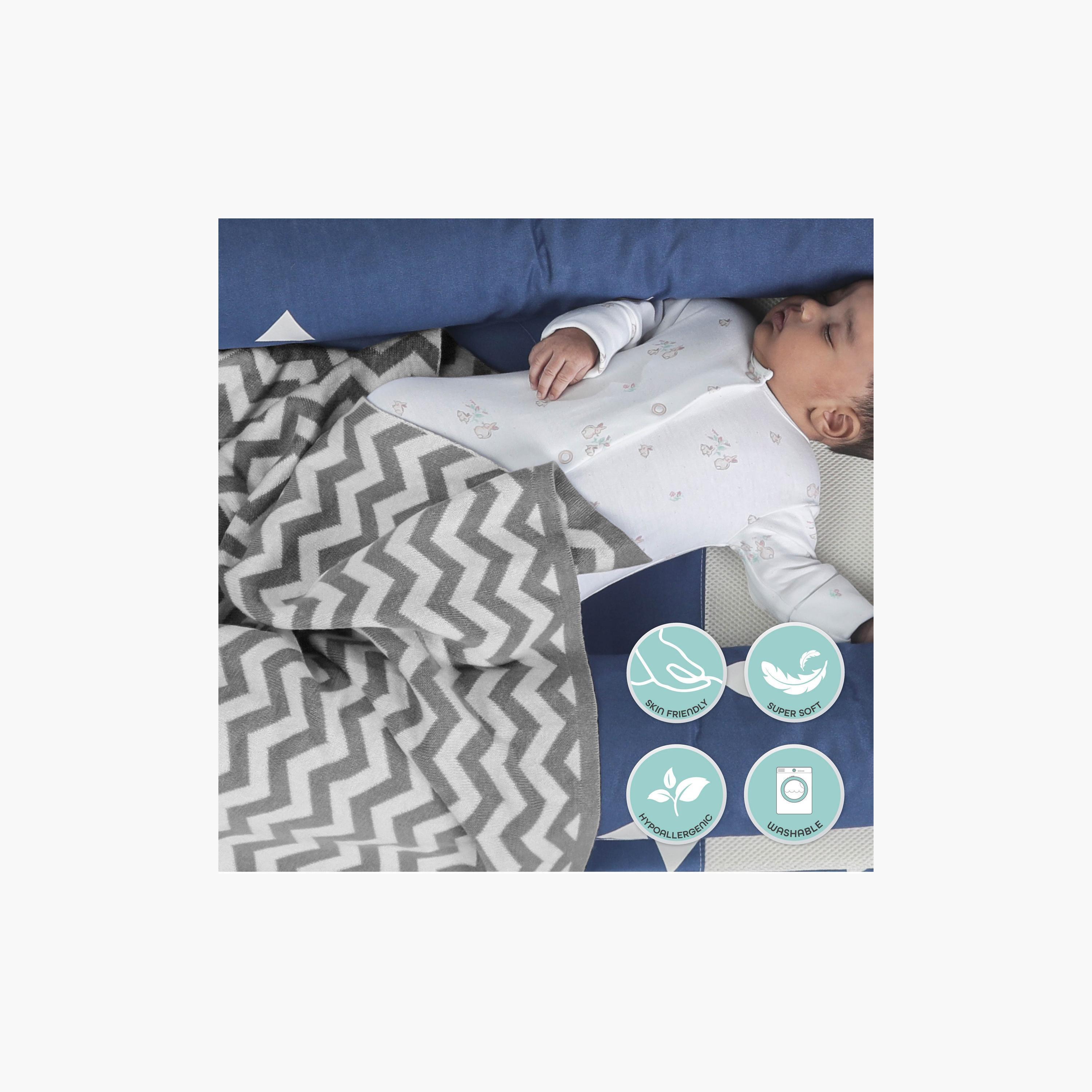 Moon Mellow Soft Stretchy Knitted Cotton Baby Blanket - 70x102 cms-baby-nursery-babybedding-image-3