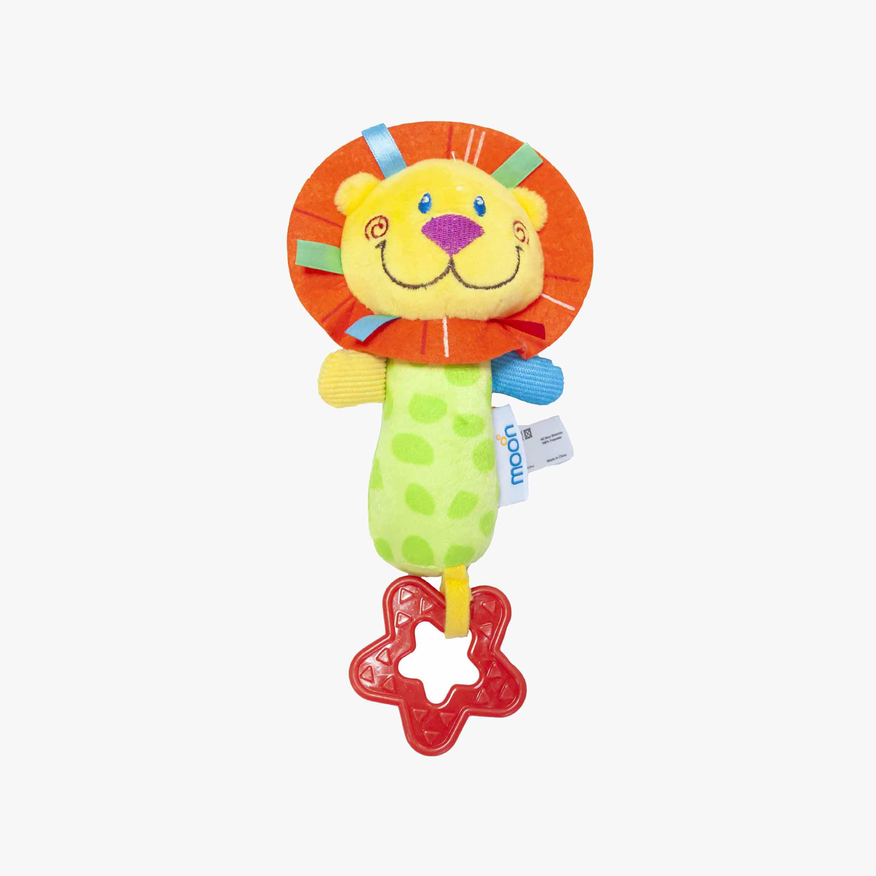 Moon Lion Shaped Soft Rattle Toy-toys-babyandtoddlertoys-rattlesandteethers-image-1
