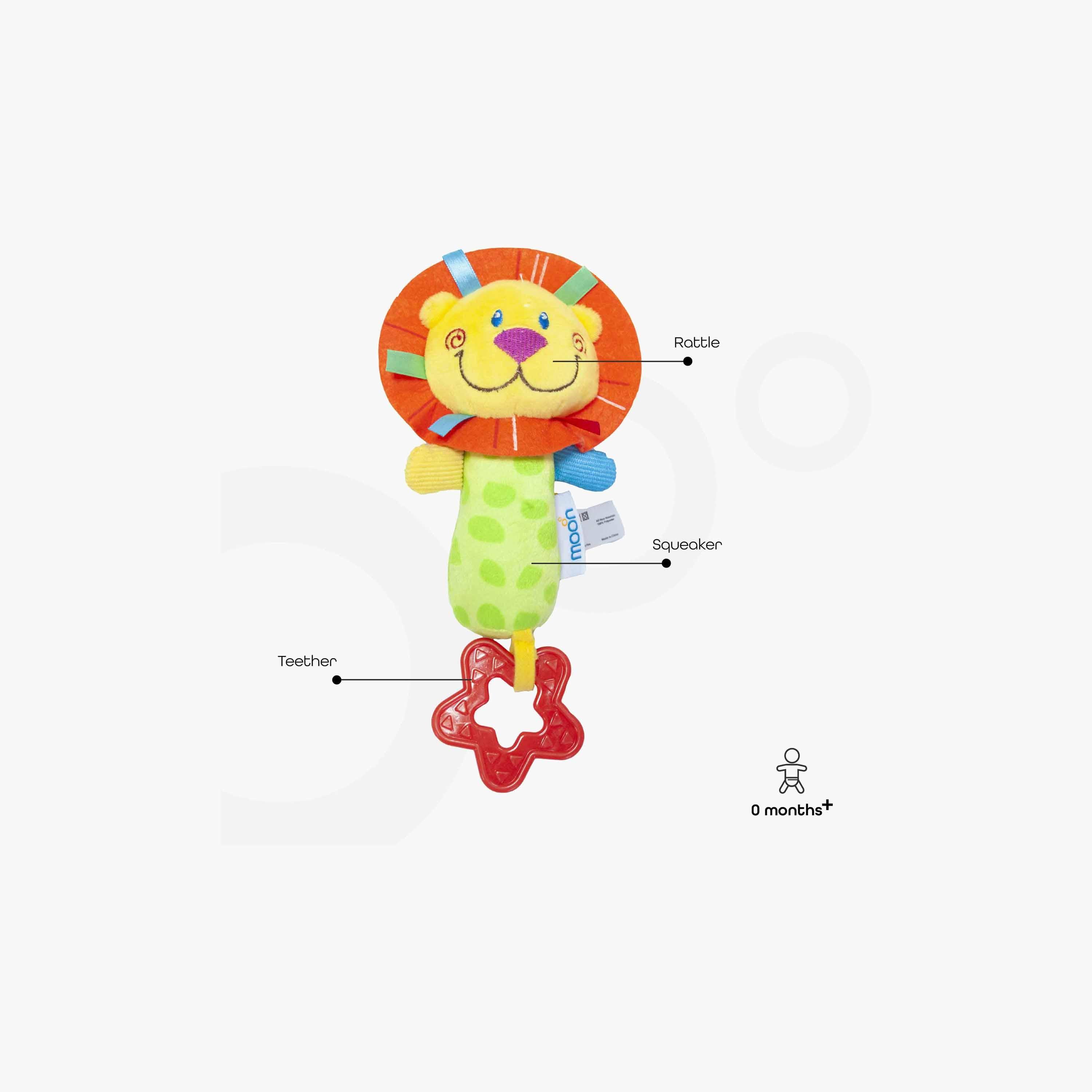 Moon Lion Shaped Soft Rattle Toy-toys-babyandtoddlertoys-rattlesandteethers-image-2