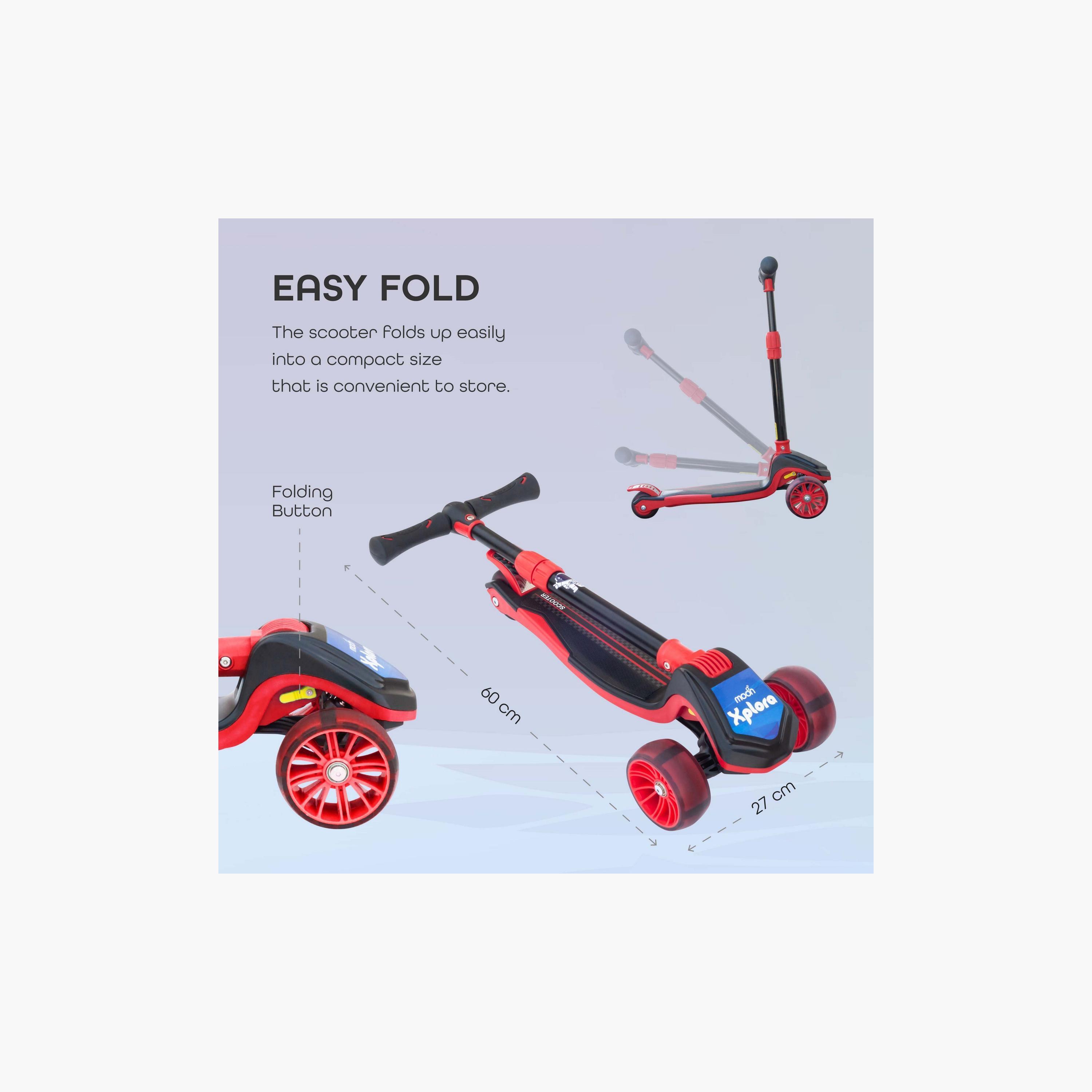Moon Xplora Foldable Baby Scooter - Red-toys-outdoor-scooters-image-2