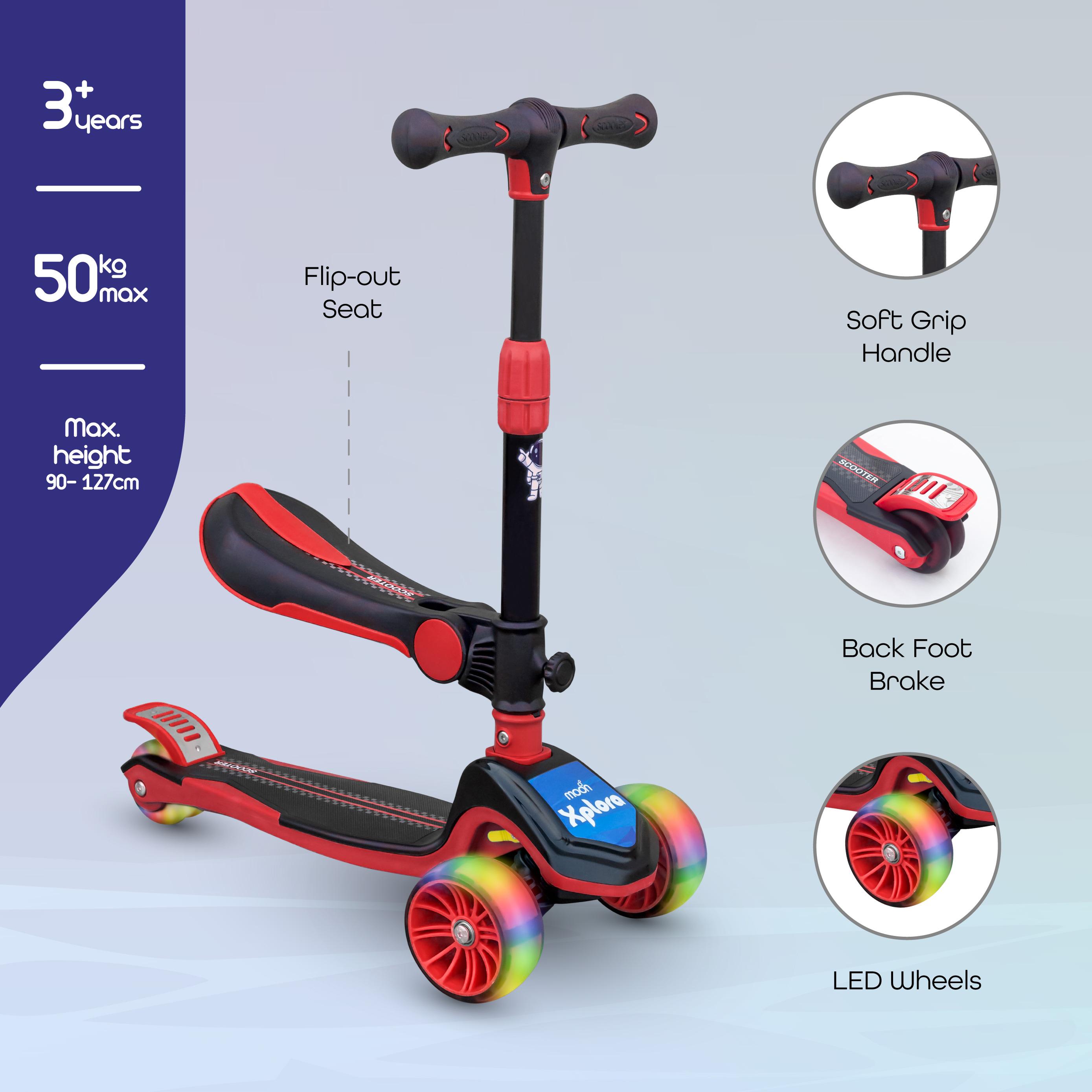 سكوتر للأطفال قابل للطي مع مقعد إكسبلورا من مون - أحمر-toys-outdoor-scooters-image-2