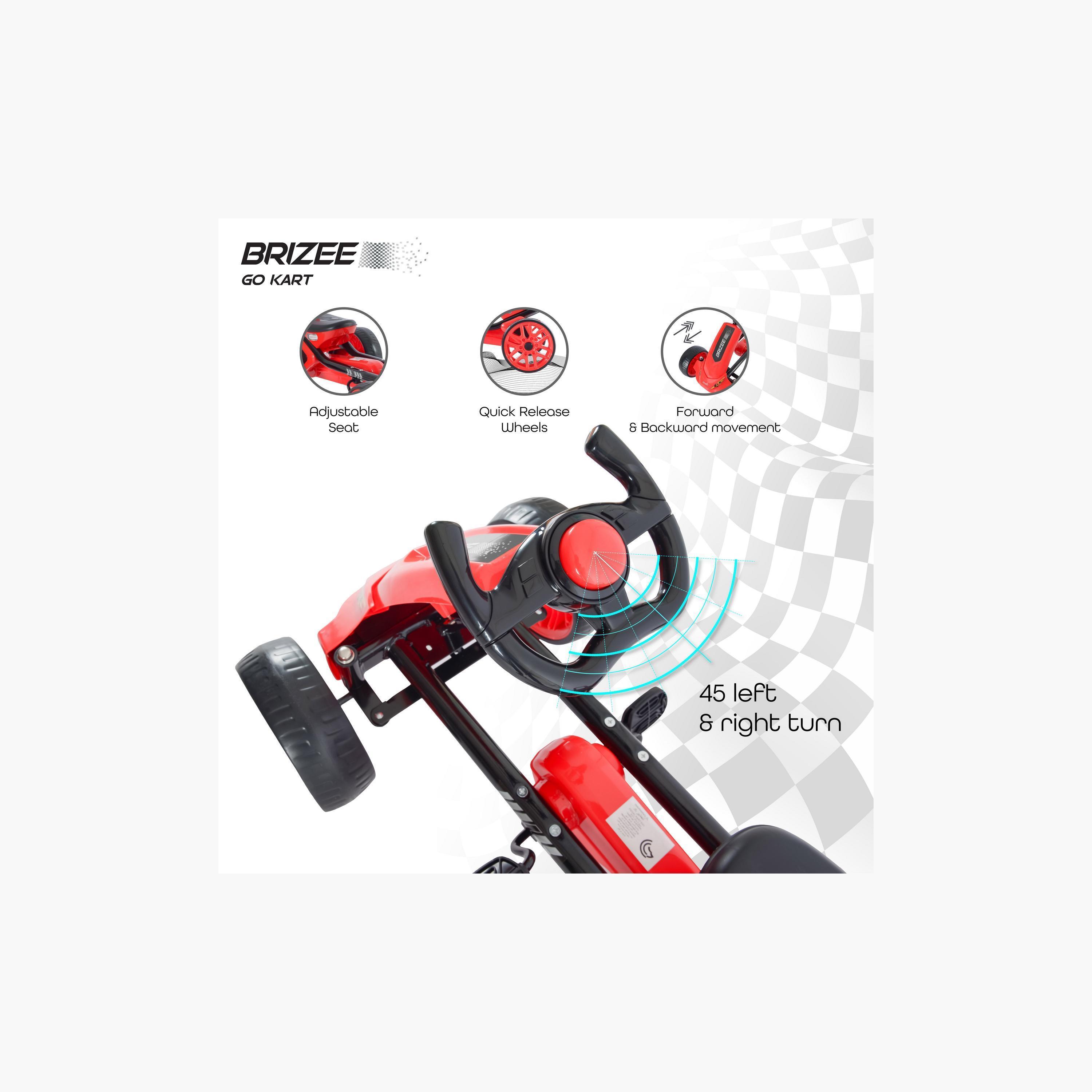 درّاجة برايزي جو كارت بدوّاسات من مون - أحمر-toys-outdoor-bikesandrideons-electricvehicles-image-4