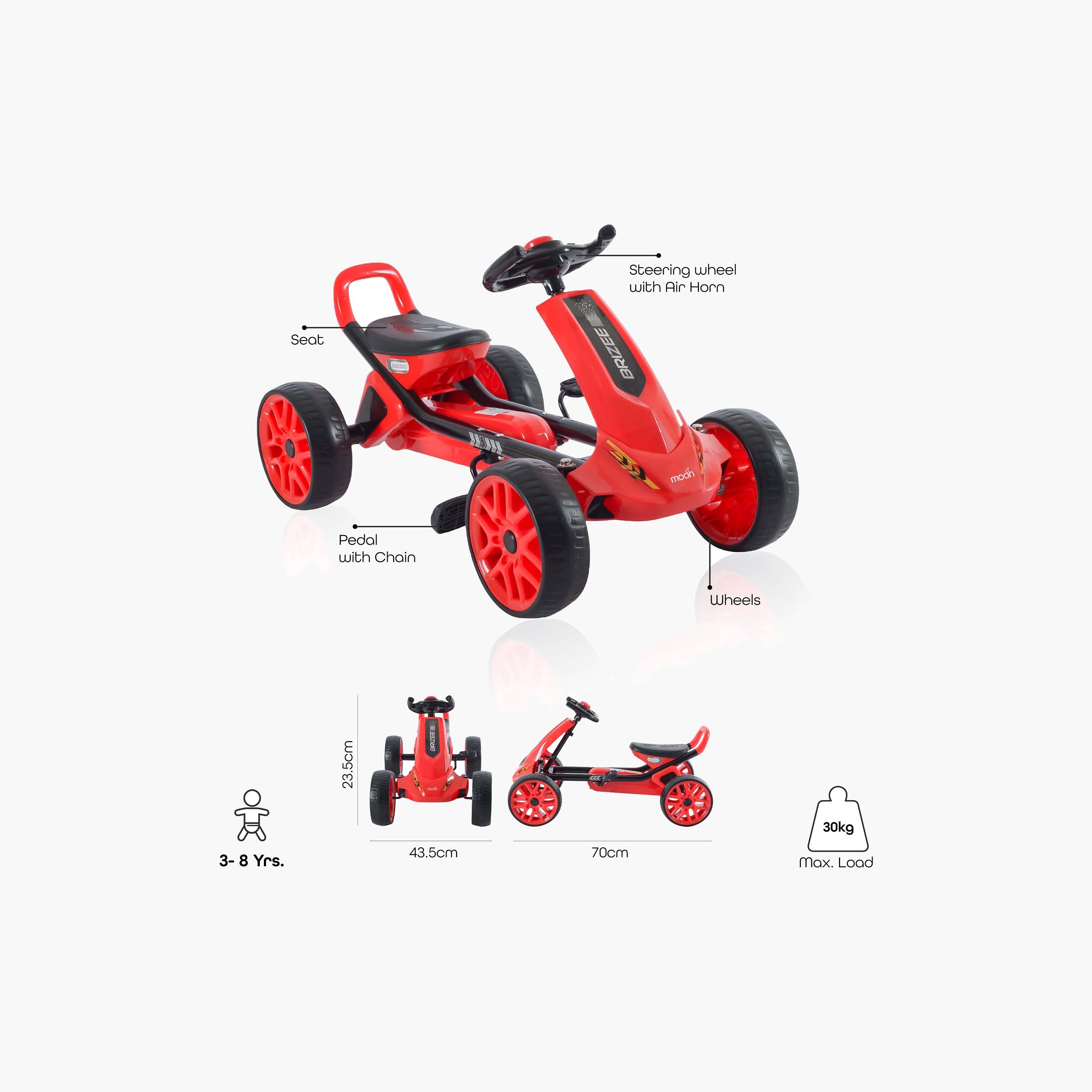 درّاجة برايزي جو كارت بدوّاسات من مون - أحمر-toys-outdoor-bikesandrideons-electricvehicles-image-5