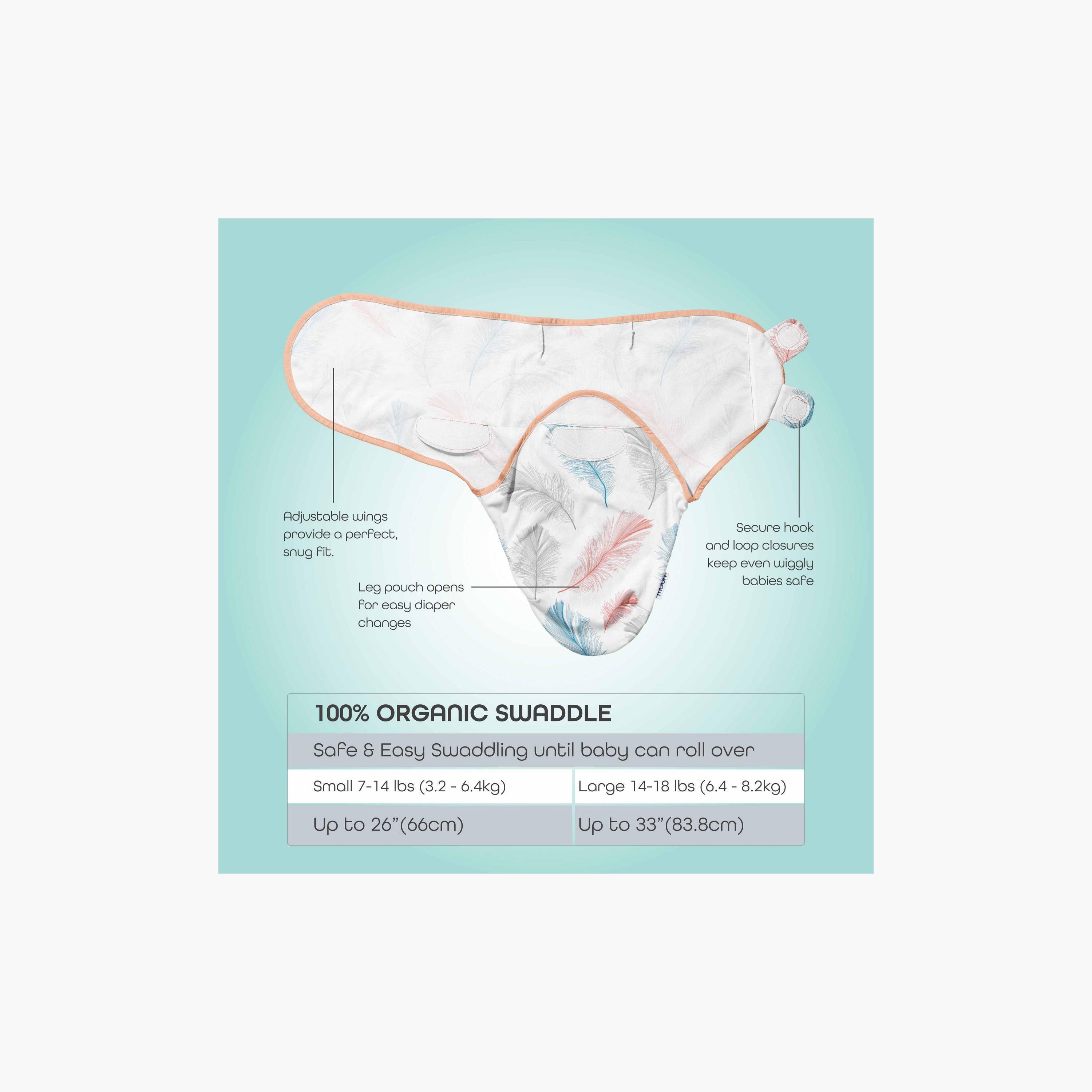 قماط عضوي بشريط إغلاق لاصق من مون - طقم من قطعتين-baby-nursery-blanketsandswaddles-swaddlesandsleepingbags-image-3