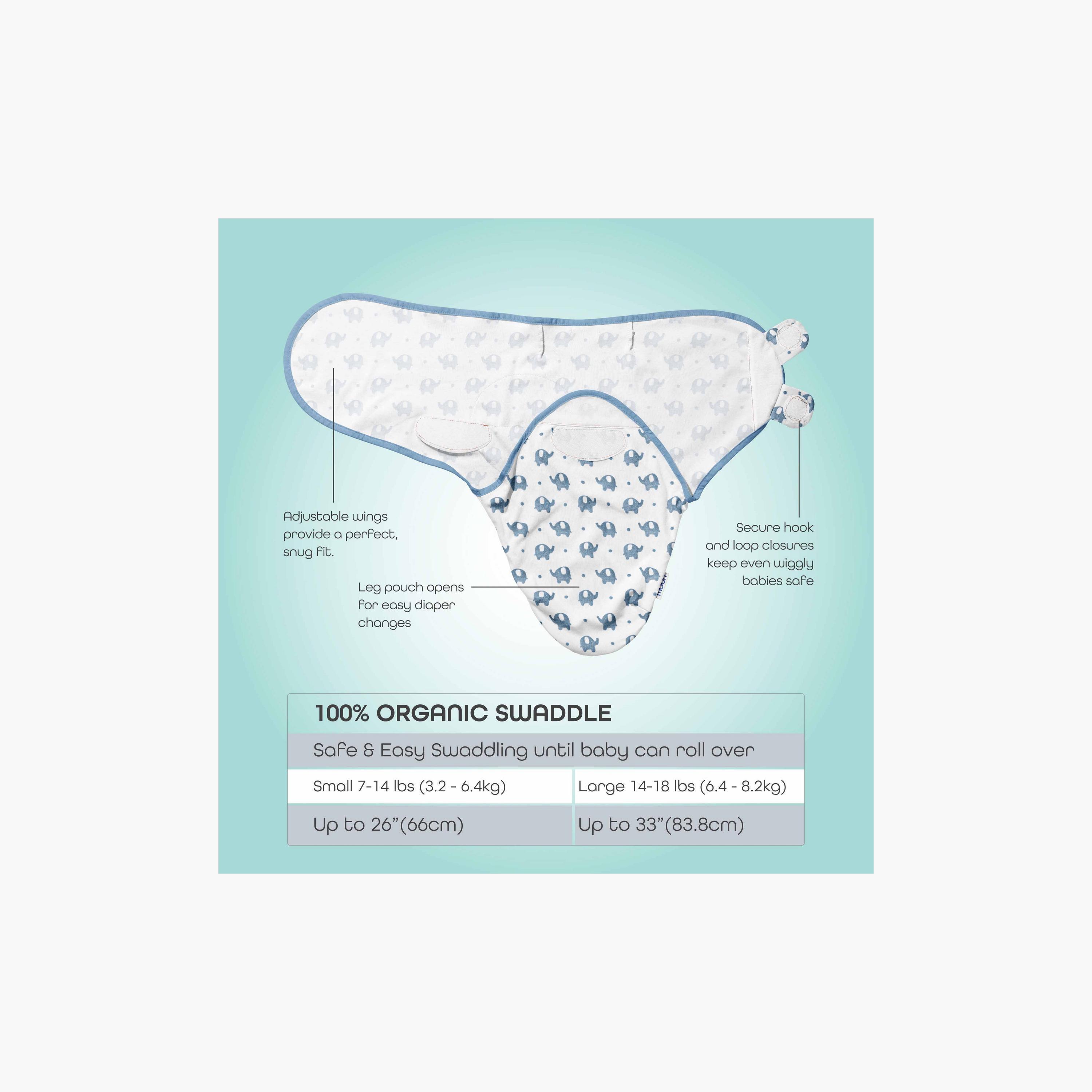 Moon Organic Swaddle with Hook and Loop Closure - Set of 2-baby-nursery-blanketsandswaddles-swaddlesandsleepingbags-image-3