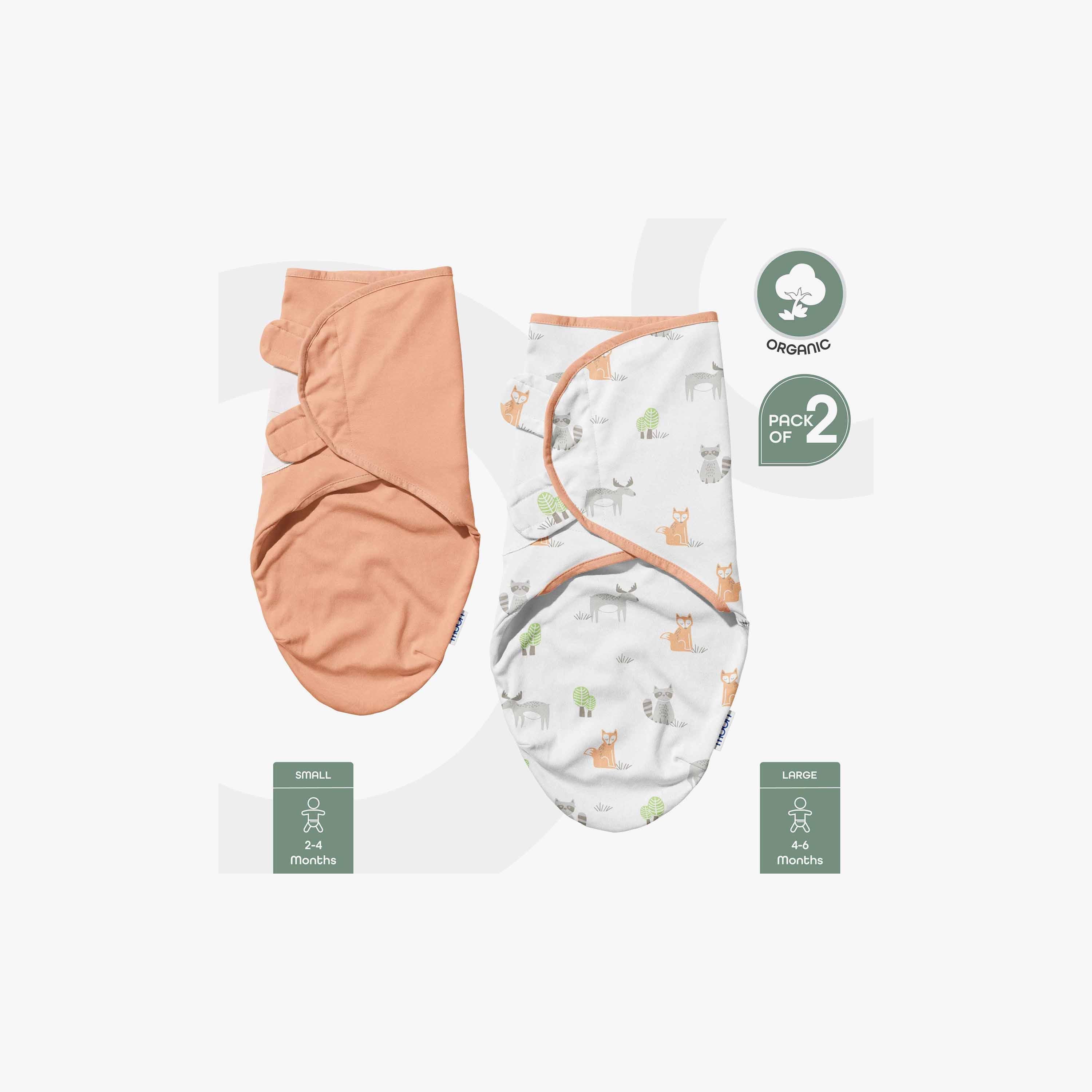 Moon Organic Swaddle with Hook and Loop Closure - Set of 2-baby-nursery-blanketsandswaddles-swaddlesandsleepingbags-image-2
