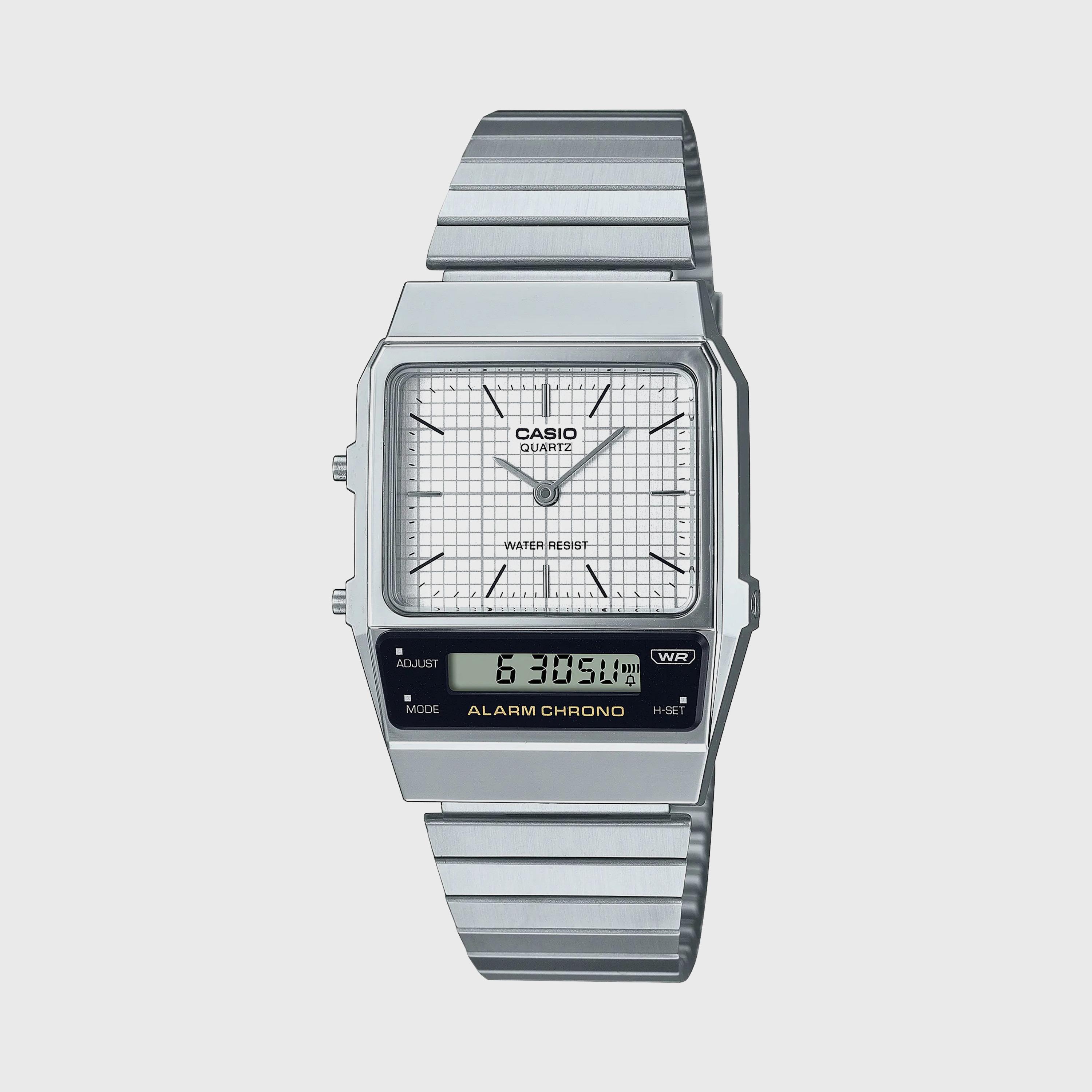 Casio Men's Silver Analog-Digital Stainless Steel Strap Watch - AQ-800E-7ADF-men-watchesandjewellery-watches-image-1