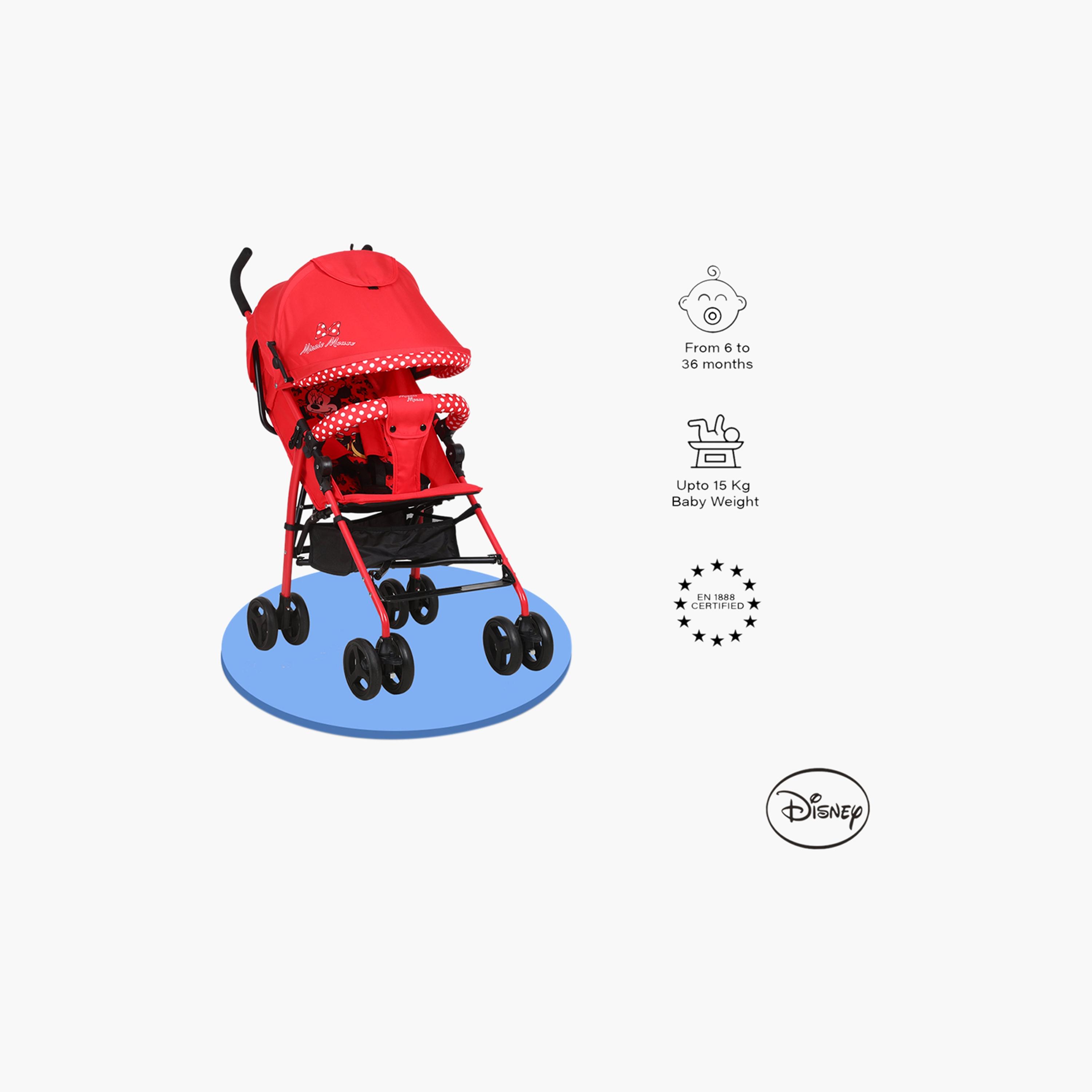 Disney Minnie Mouse Print Buggy Baby Stroller with Canopy-baby-gear-strollersandprams-strollers-image-2