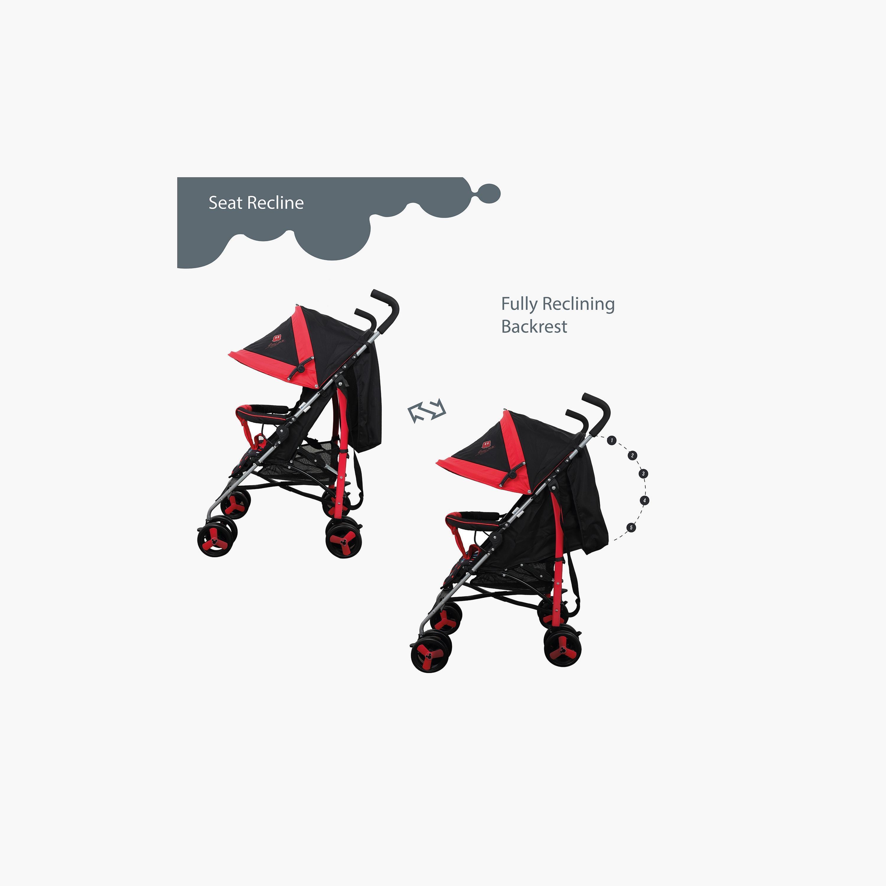 عربة أطفال باجي بطبعات ميكي ماوس مع مظلة من ديزني-baby-gear-strollersandprams-strollers-image-3