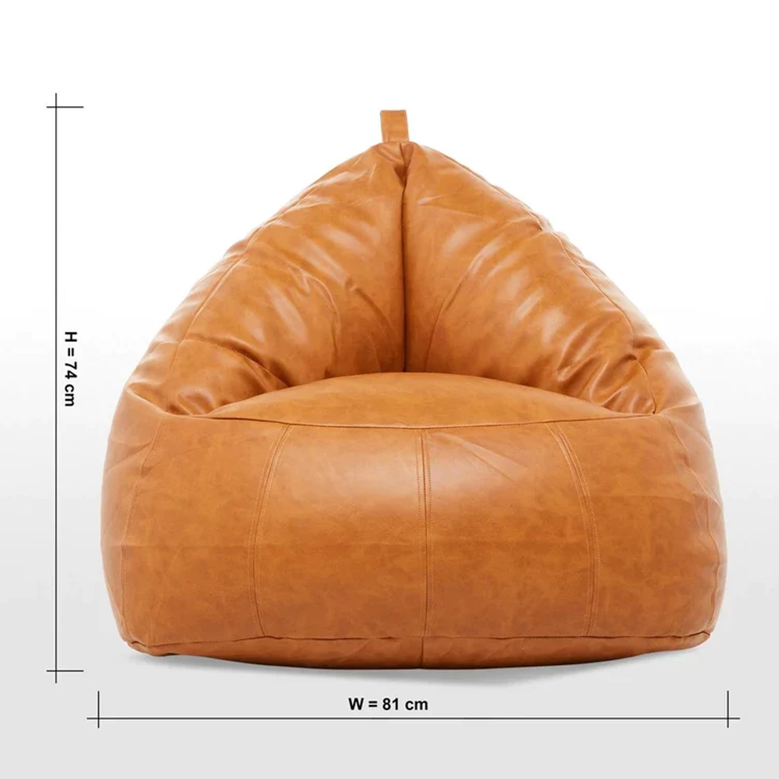 Brown leather shop bean bag