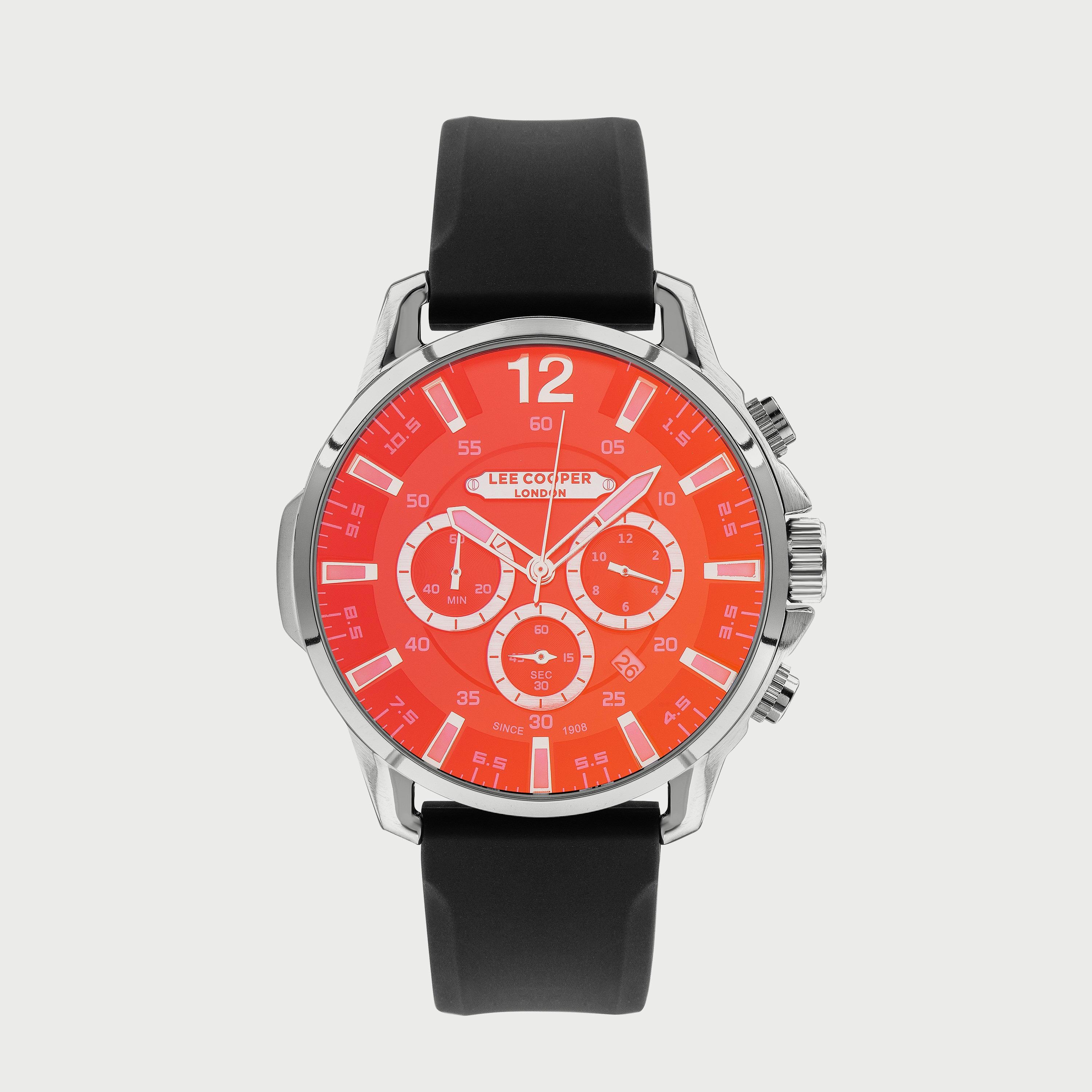  LC07429.351 "ساعة" كرونوغراف بسوار سيليكون اسود للرجال من لي كوبر-men-watchesandjewellery-watches-image-1