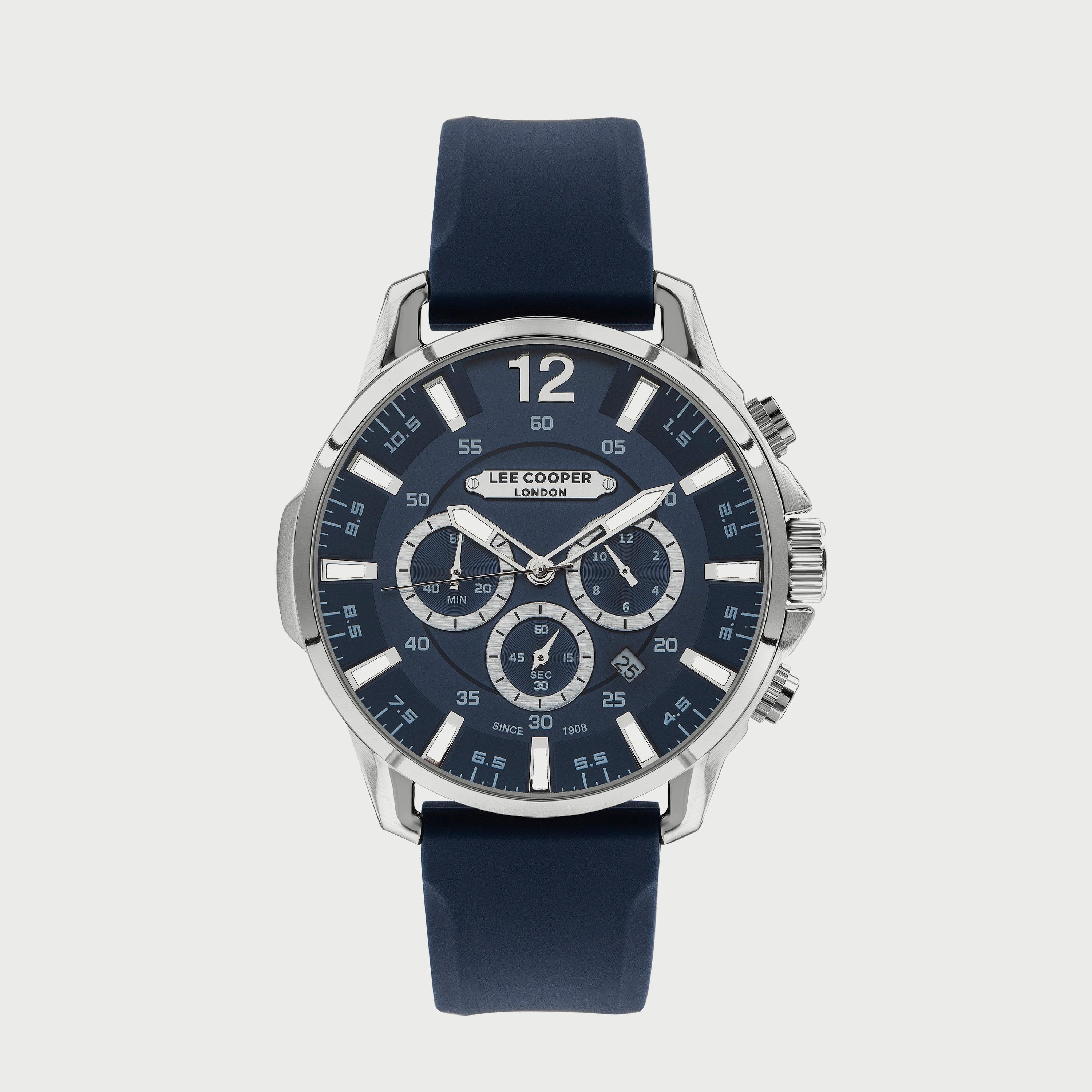  LC07429.399 "ساعة" كرونوغراف بسوار سيليكون ازرق للرجال من لي كوبر-men-watchesandjewellery-watches-image-1