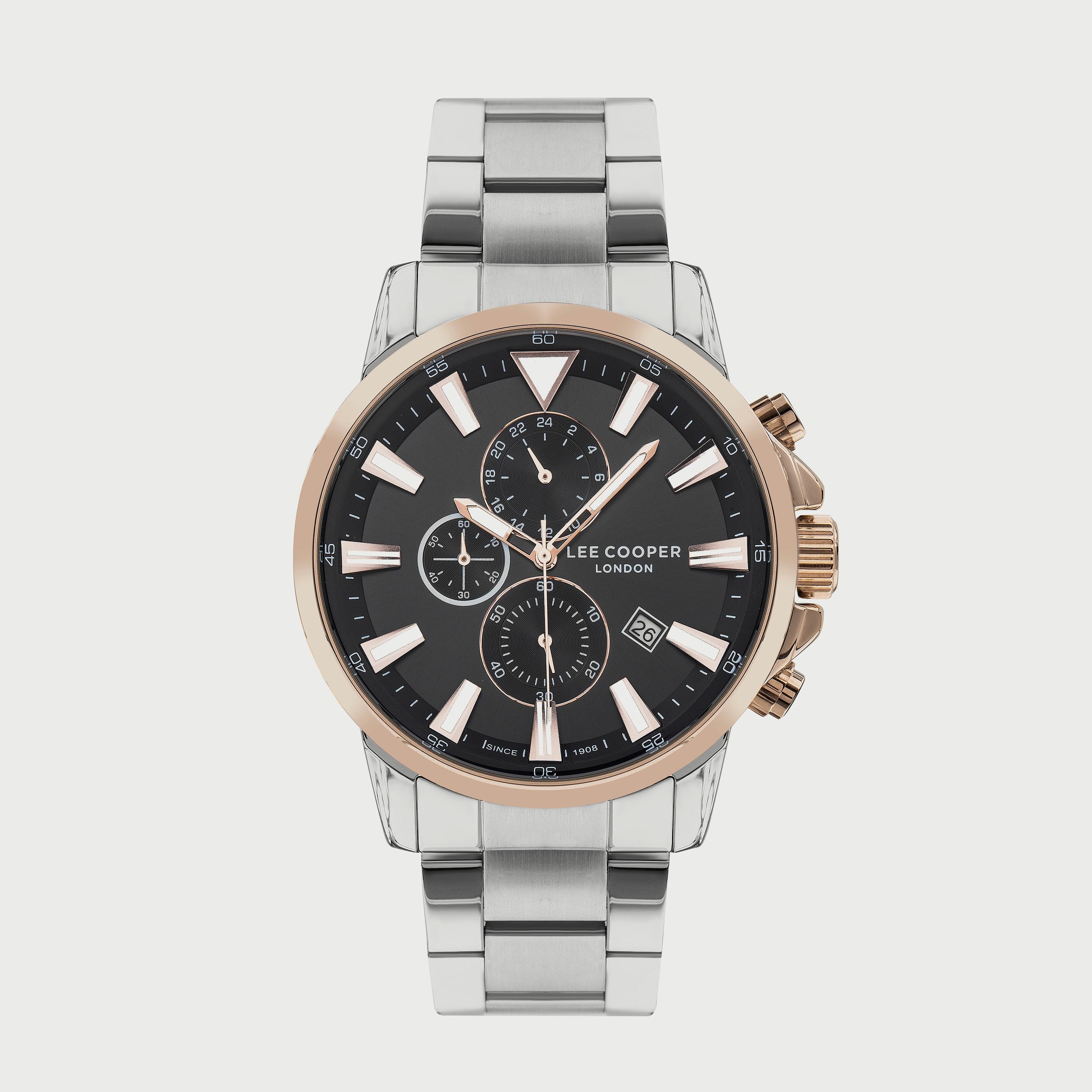  LC07424.550 "ساعة" لي كوبر للرجال بسوار فضي مع كرونوغراف معدني-men-watchesandjewellery-watches-image-1