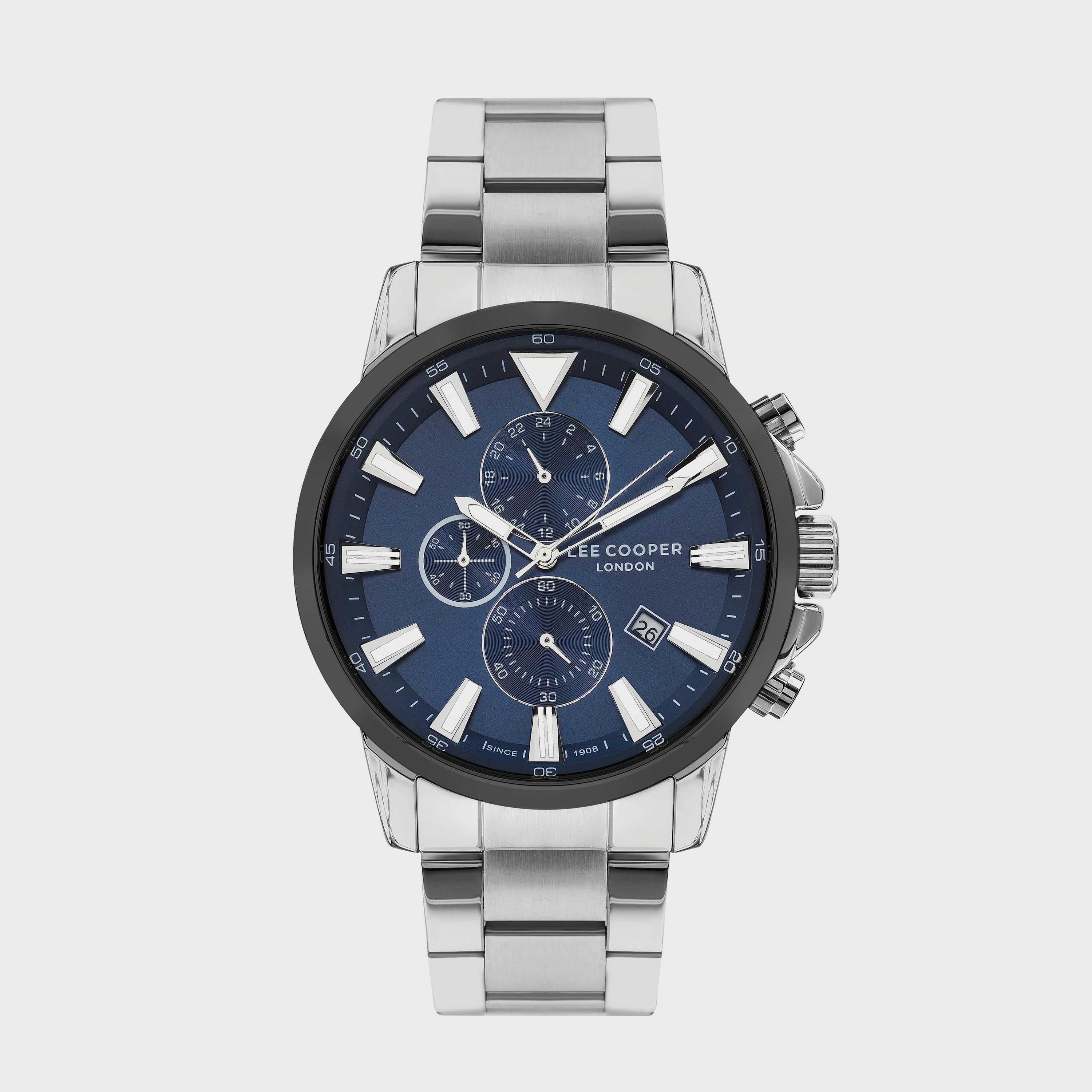 LC07424.390 "ساعة" لي كوبر للرجال بسوار فضي مع كرونوغراف معدني-men-watchesandjewellery-watches-image-1