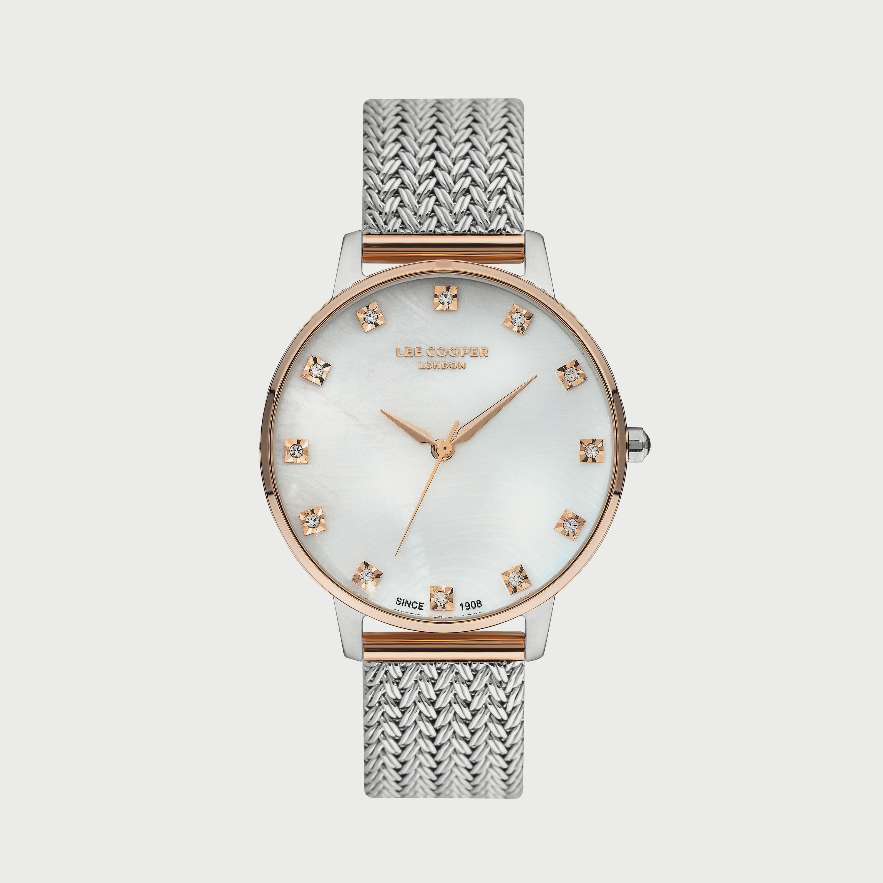 Lee Cooper Women's Silver Analog Mesh Strap Watch LC07401.520-women-watchesandjewellery-watches-image-1