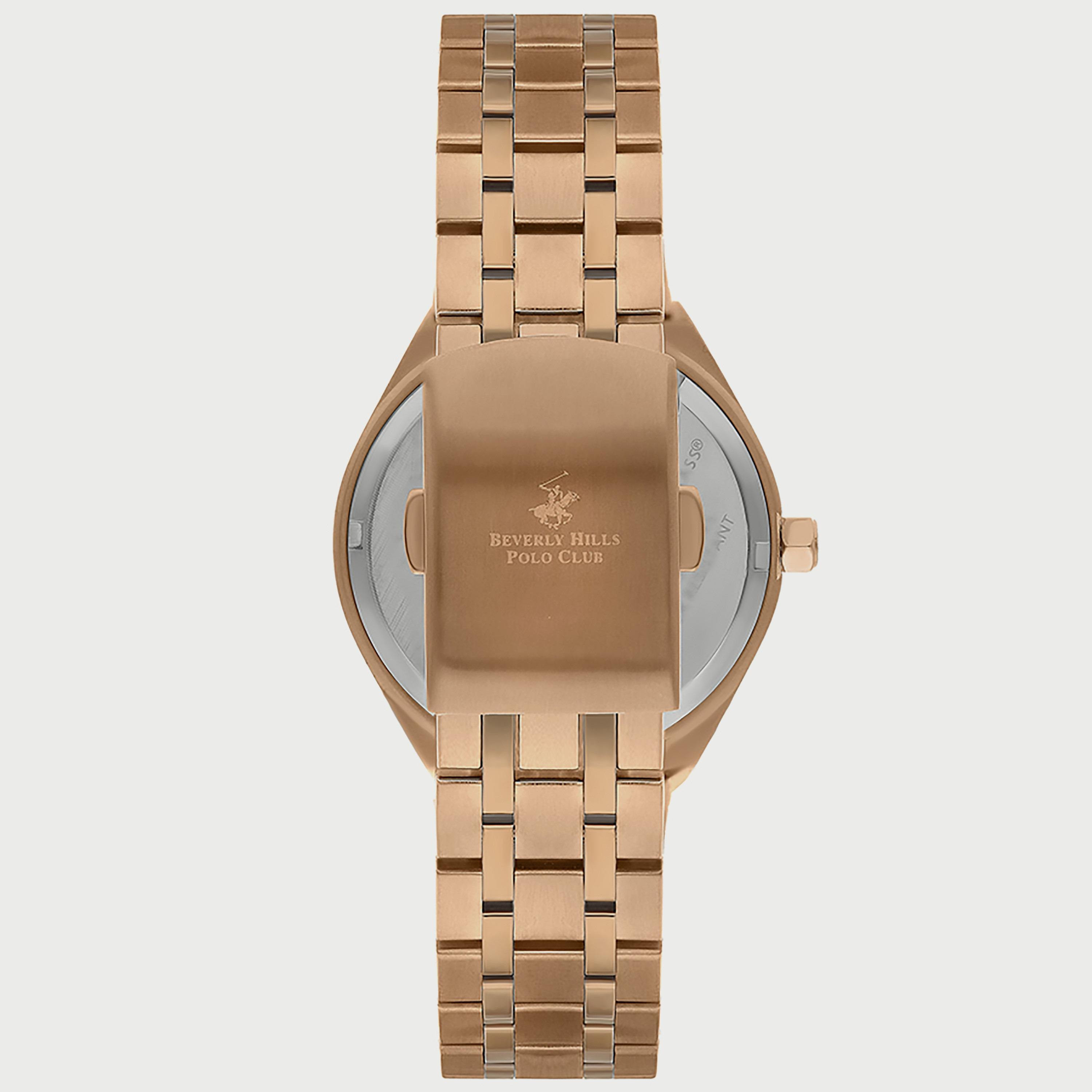  BP3274X.420 "ساعة" أنالوج من بيفرلي هيلز بولو كلوب للنساء بسوار معدني ذهبي وردي-women-watchesandjewellery-watches-image-3