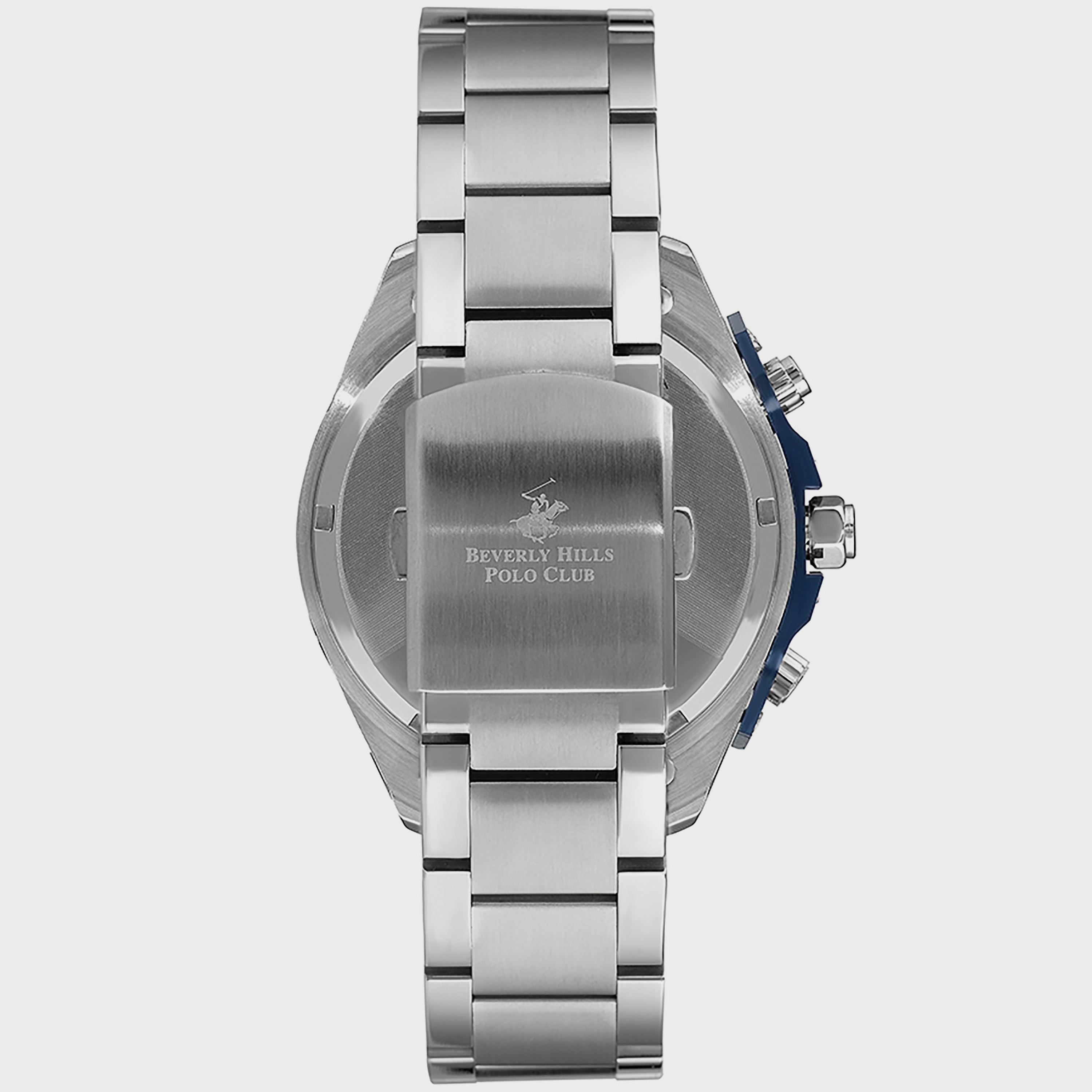  BP3266X.390 "ساعة" كرونوغراف من بيفرلي هيلز بولو كلوب بعقارب وسوار معدني فضي للرجال-men-watchesandjewellery-watches-image-3