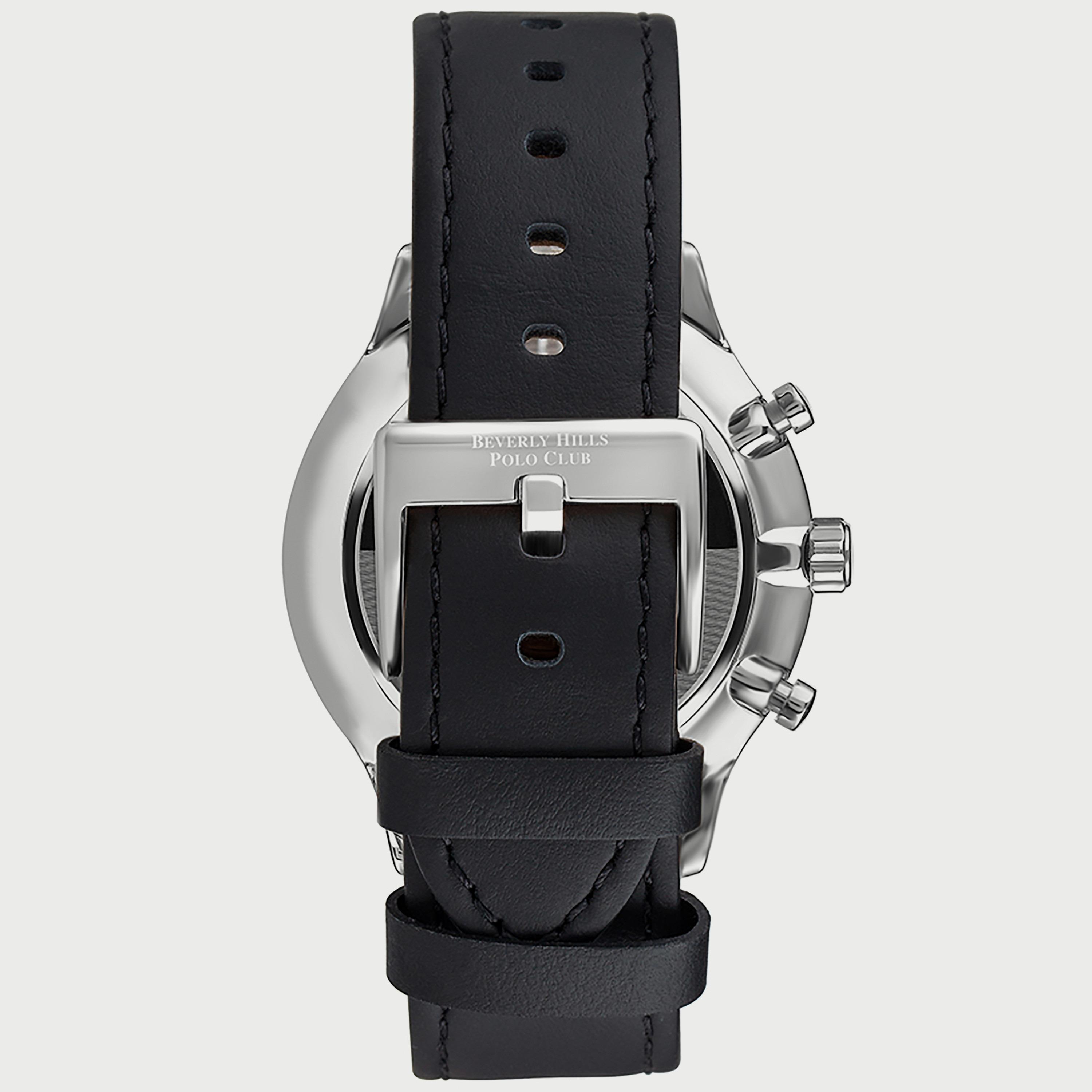  BP3280X.351 "ساعة" كرونوغراف من بيفرلي هيلز بولو كلوب بعقارب وسوار جلدي أسود للرجال-men-watchesandjewellery-watches-image-3