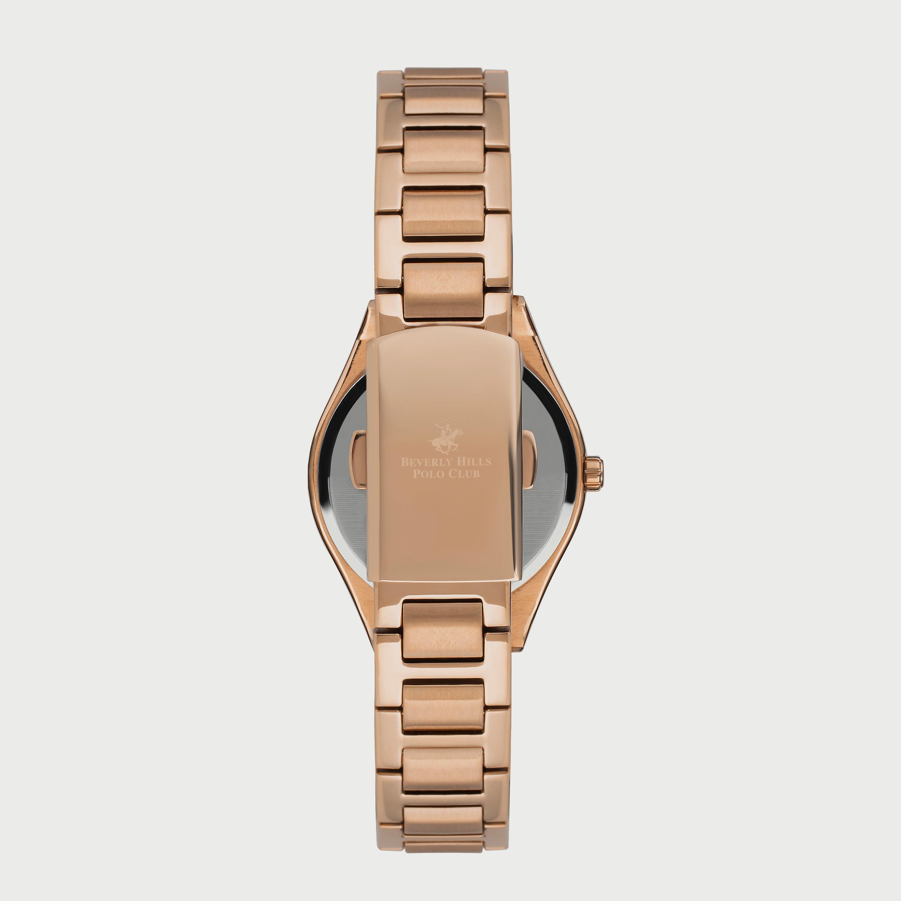  BP3229X.410 "ساعة" أنالوج من بيفرلي هيلز بولو كلوب للنساء بسوار معدني ذهبي وردي-women-watchesandjewellery-watches-image-3