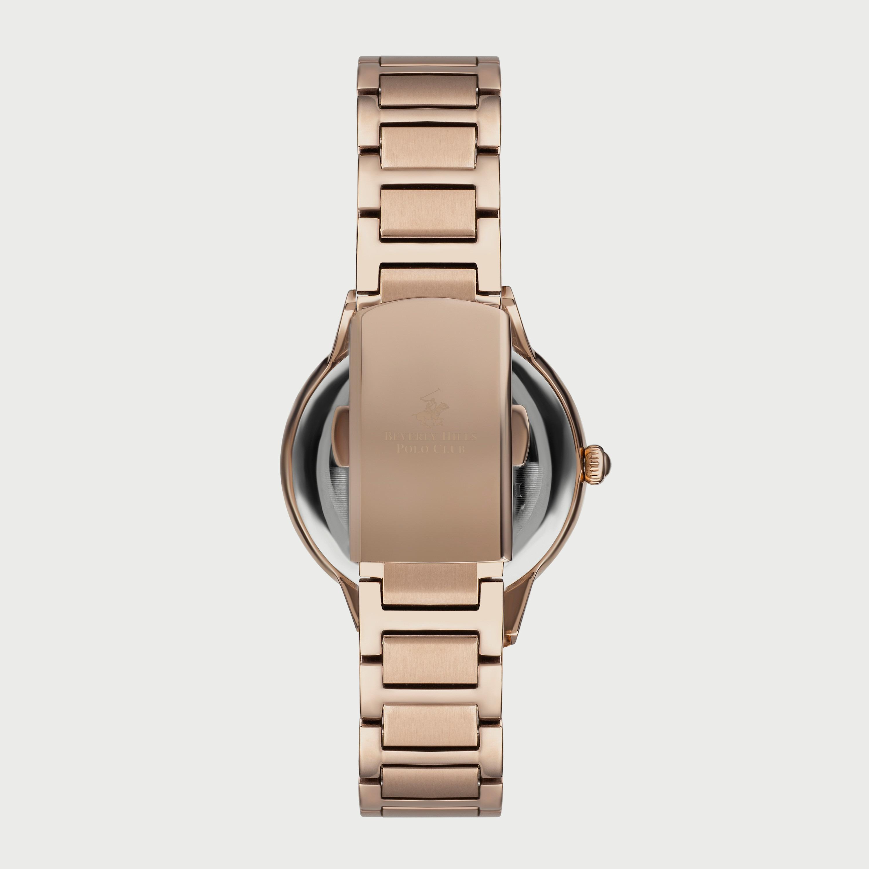  BP3235X.420 "ساعة" أنالوج من بيفرلي هيلز بولو كلوب للنساء بسوار معدني ذهبي وردي-women-watchesandjewellery-watches-image-3