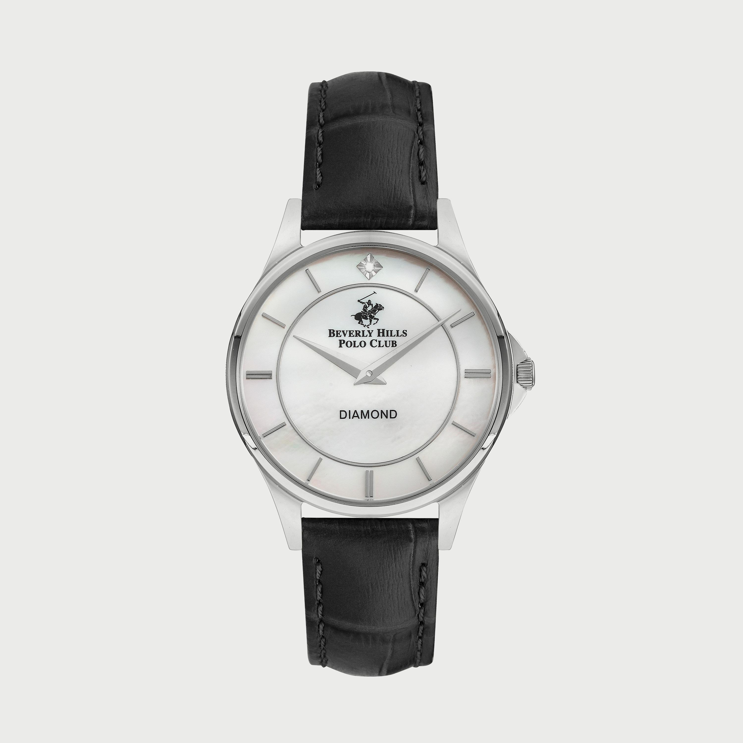  BP3243X.321 "ساعة" أنالوج من بيفرلي هيلز بولو كلوب بعقارب وسوار جلدي اسود للنساء-women-watchesandjewellery-watches-image-1