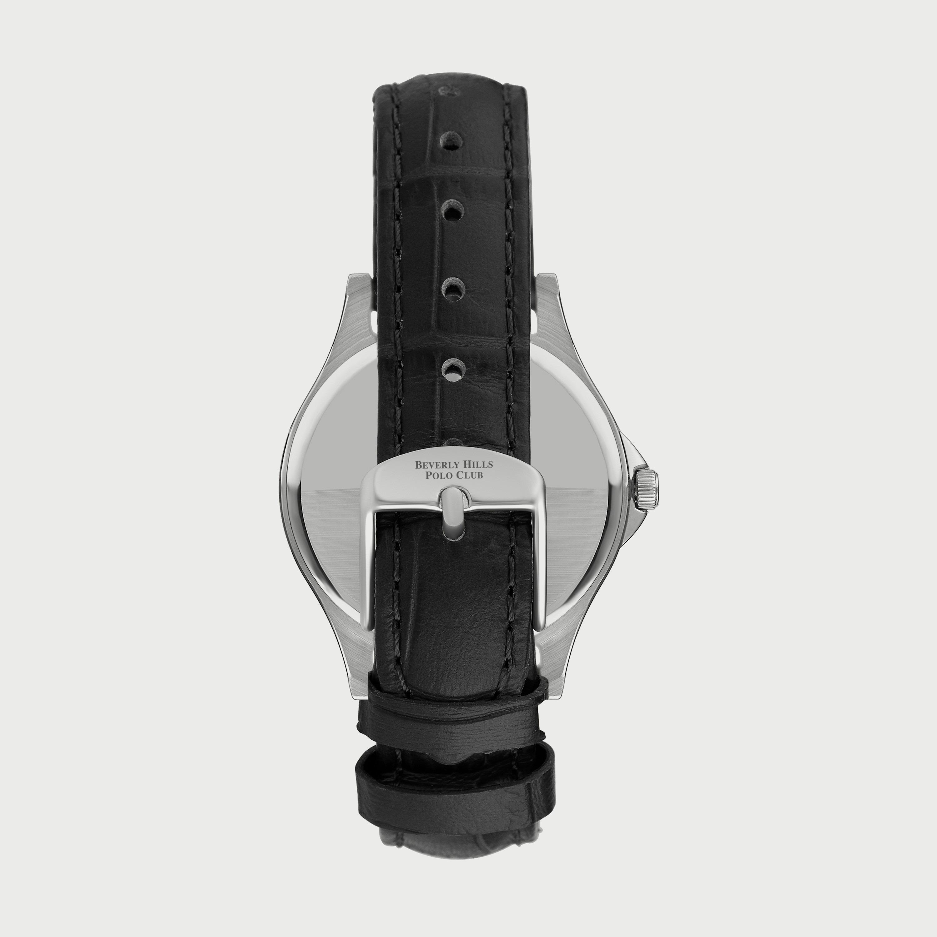  BP3243X.321 "ساعة" أنالوج من بيفرلي هيلز بولو كلوب بعقارب وسوار جلدي اسود للنساء-women-watchesandjewellery-watches-image-3
