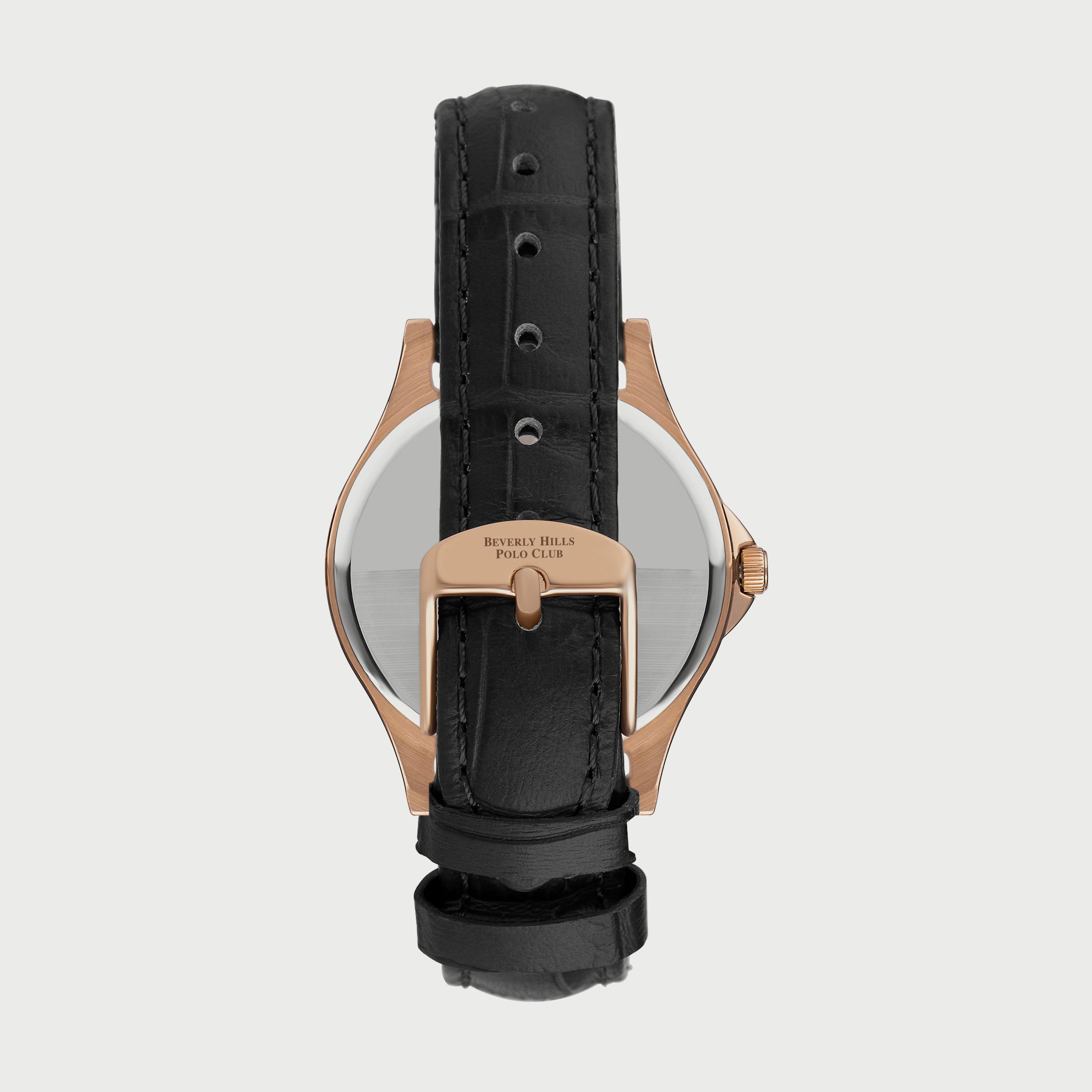  BP3243X.451 "ساعة" أنالوج من بيفرلي هيلز بولو كلوب بعقارب وسوار جلدي اسود للنساء-women-watchesandjewellery-watches-image-3