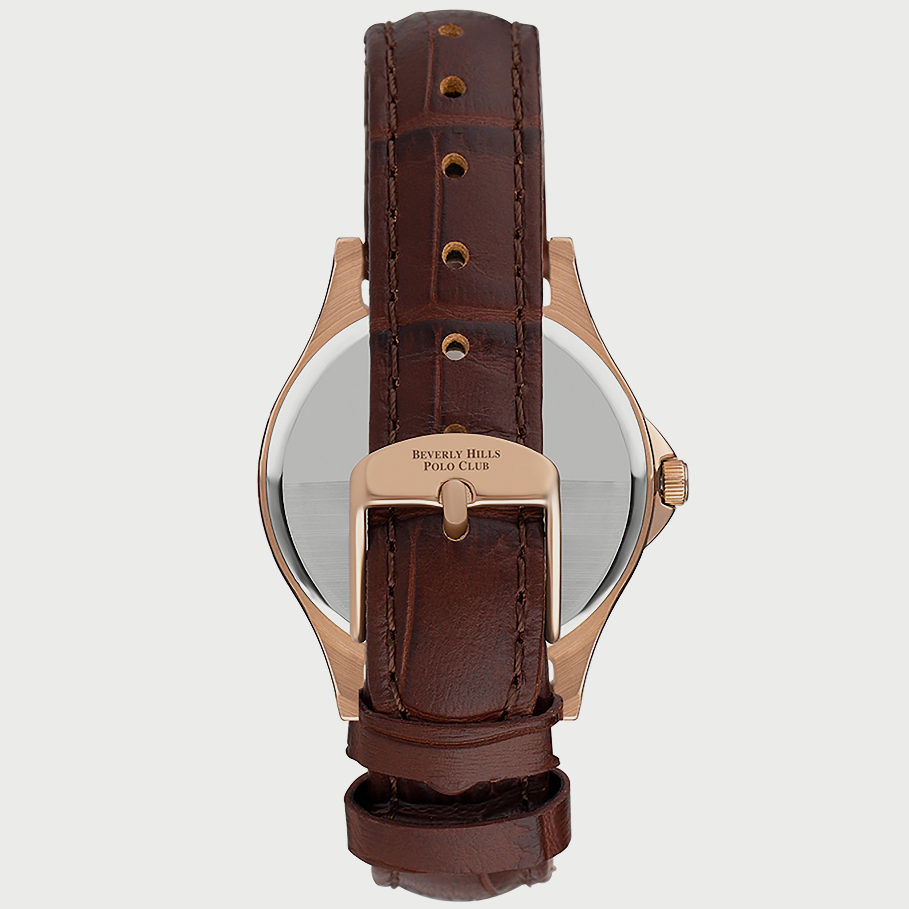  BP3243X.422 "ساعة" أنالوج من بيفرلي هيلز بولو كلوب بعقارب وسوار جلدي بني للنساء-women-watchesandjewellery-watches-image-3