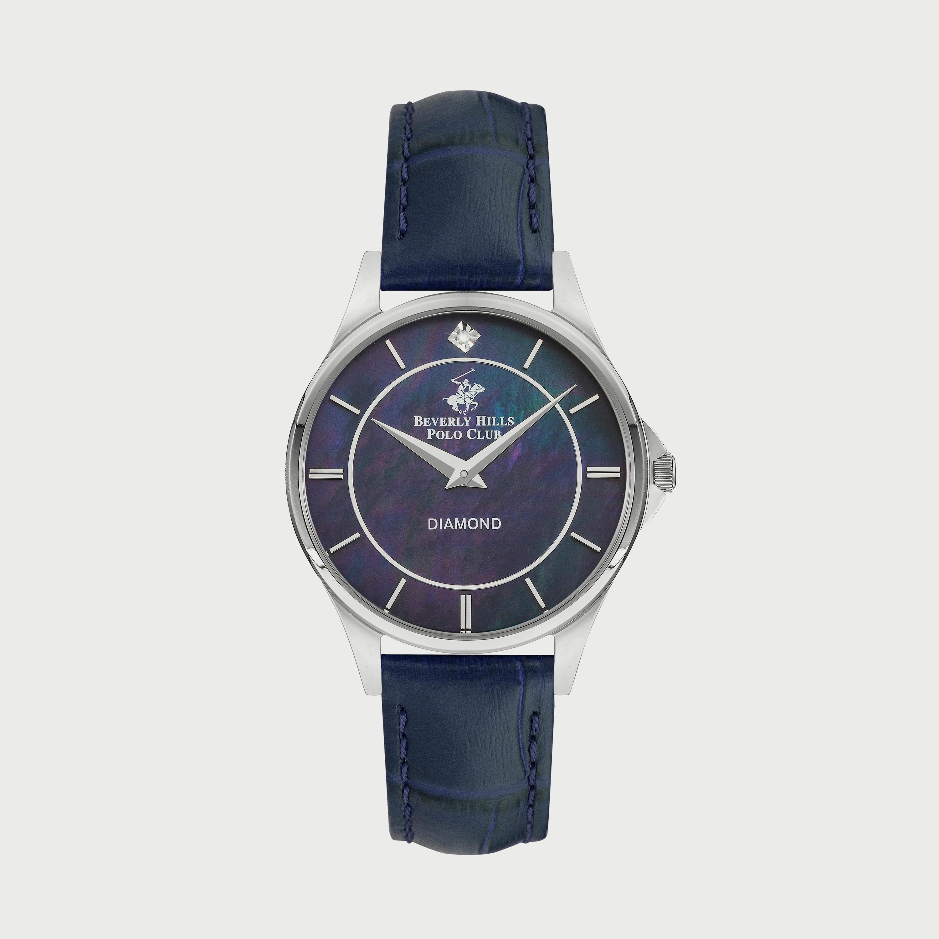  BP3243X.399 "ساعة" أنالوج من بيفرلي هيلز بولو كلوب بعقارب وسوار جلدي ازرق للنساء-women-watchesandjewellery-watches-image-1