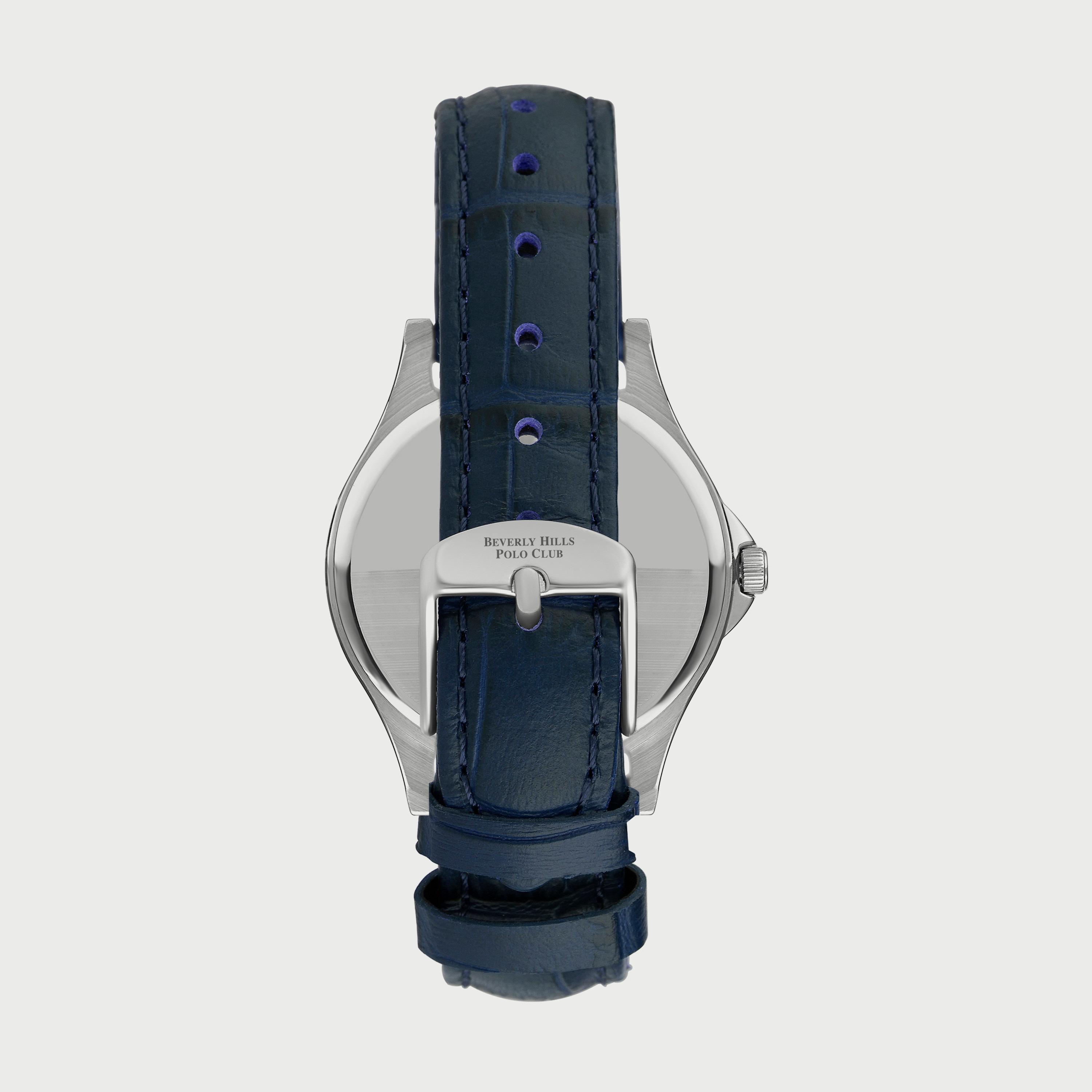  BP3243X.399 "ساعة" أنالوج من بيفرلي هيلز بولو كلوب بعقارب وسوار جلدي ازرق للنساء-women-watchesandjewellery-watches-image-3