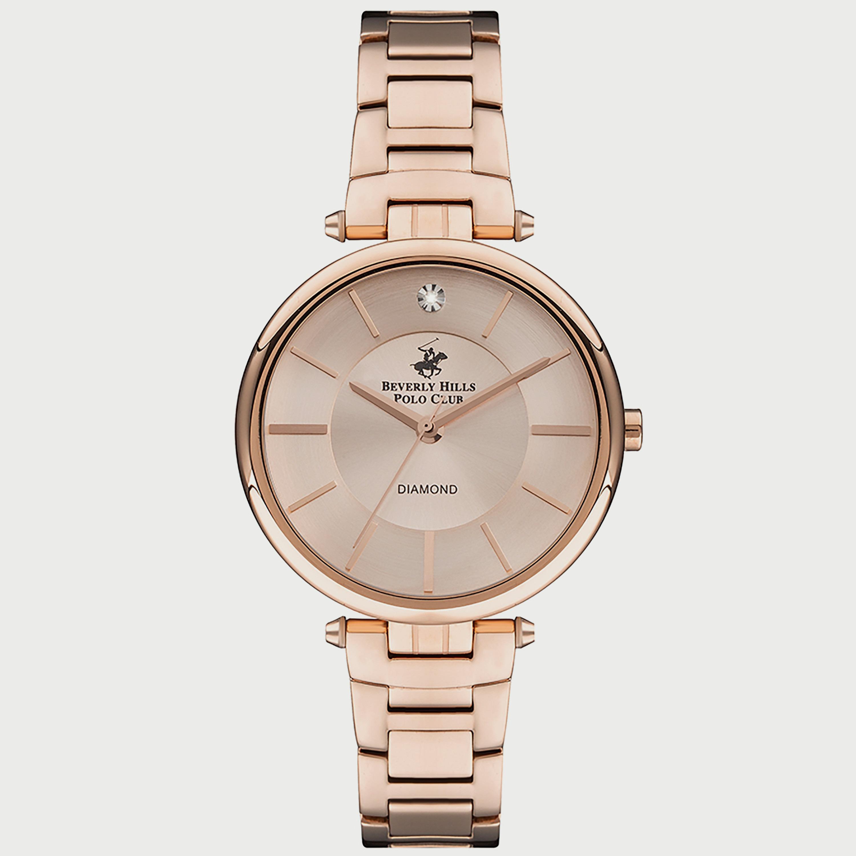  BP3294X.410 "ساعة" أنالوج من بيفرلي هيلز بولو كلوب للنساء بسوار معدني ذهبي وردي-women-watchesandjewellery-watches-image-1