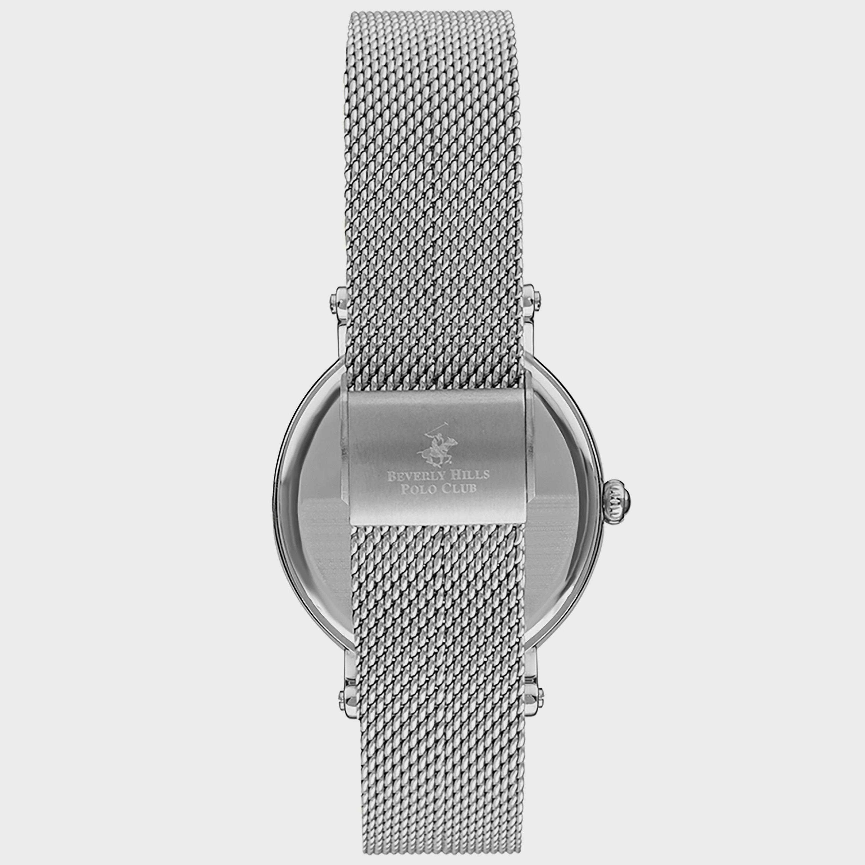  BP3252X.350 "ساعة" أنالوج من بيفرلي هيلز بولو كلوب للنساء بسوار شبكي فضي-women-watchesandjewellery-watches-image-3