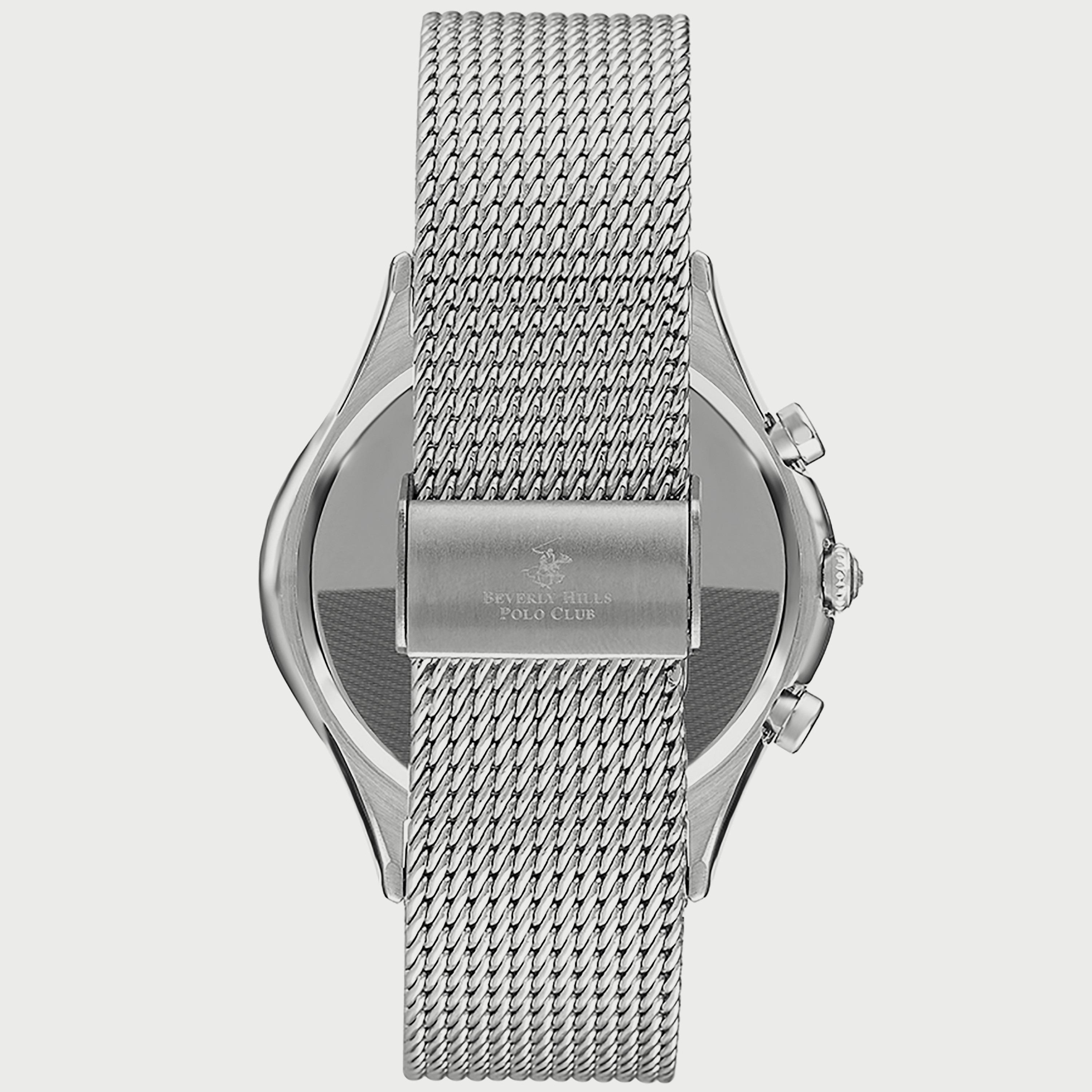  BP3233X.590 "ساعة" كرونوغراف من بيفرلي هيلز بولو كلوب بعقارب وسوار شبكي رمادي للرجال-men-watchesandjewellery-watches-image-3