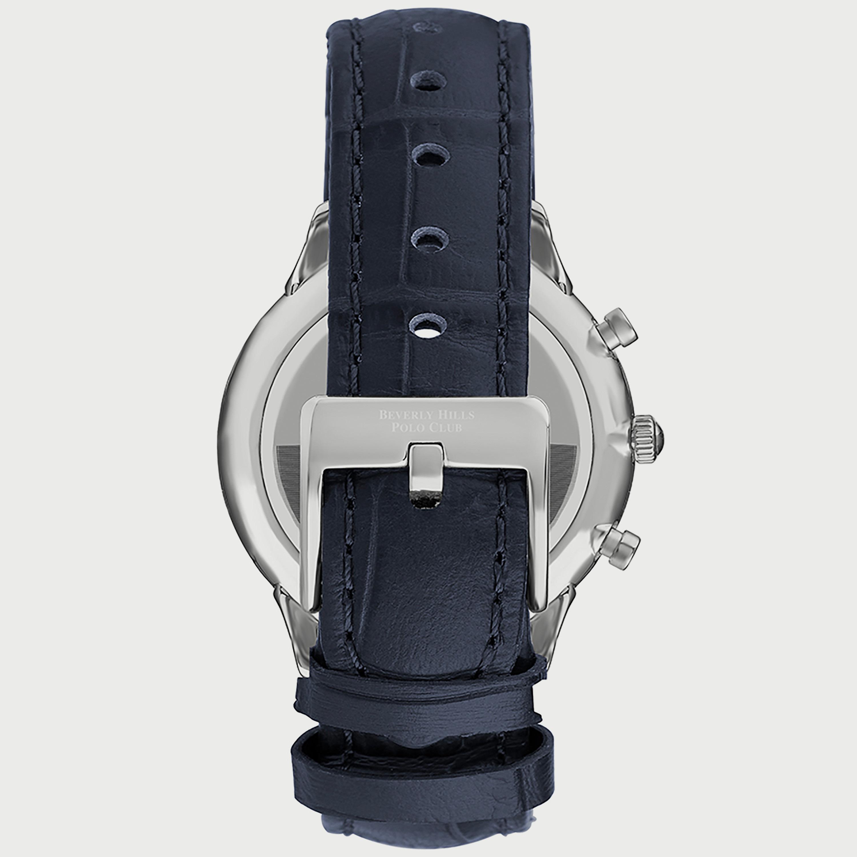  BP3238X.339 "ساعة" كرونوغراف من بيفرلي هيلز بولو كلوب بعقارب وسوار جلدي ازرق للرجال-men-watchesandjewellery-watches-image-3