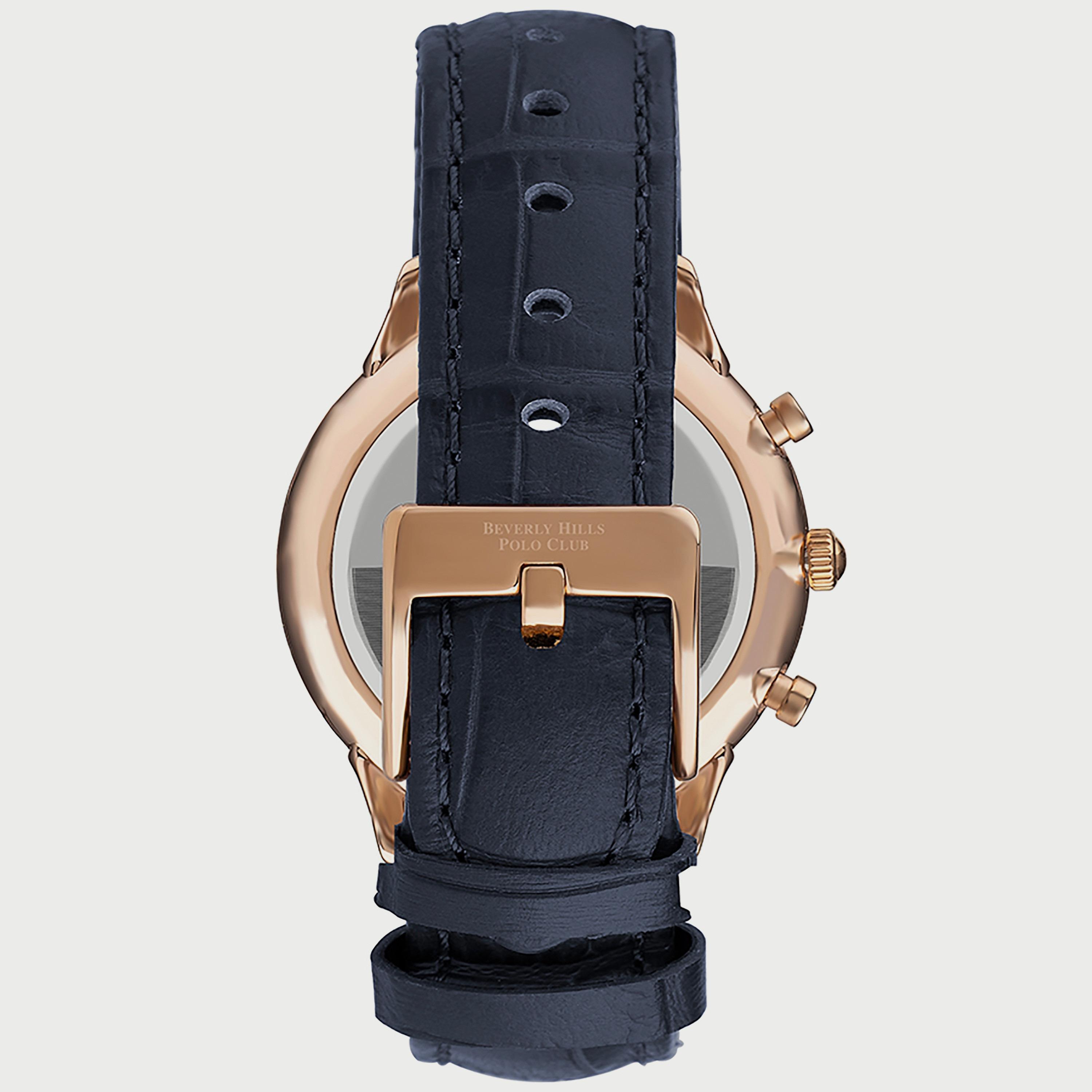  BP3238X.499 "ساعة" كرونوغراف من بيفرلي هيلز بولو كلوب بعقارب وسوار جلدي ازرق للرجال-men-watchesandjewellery-watches-image-3