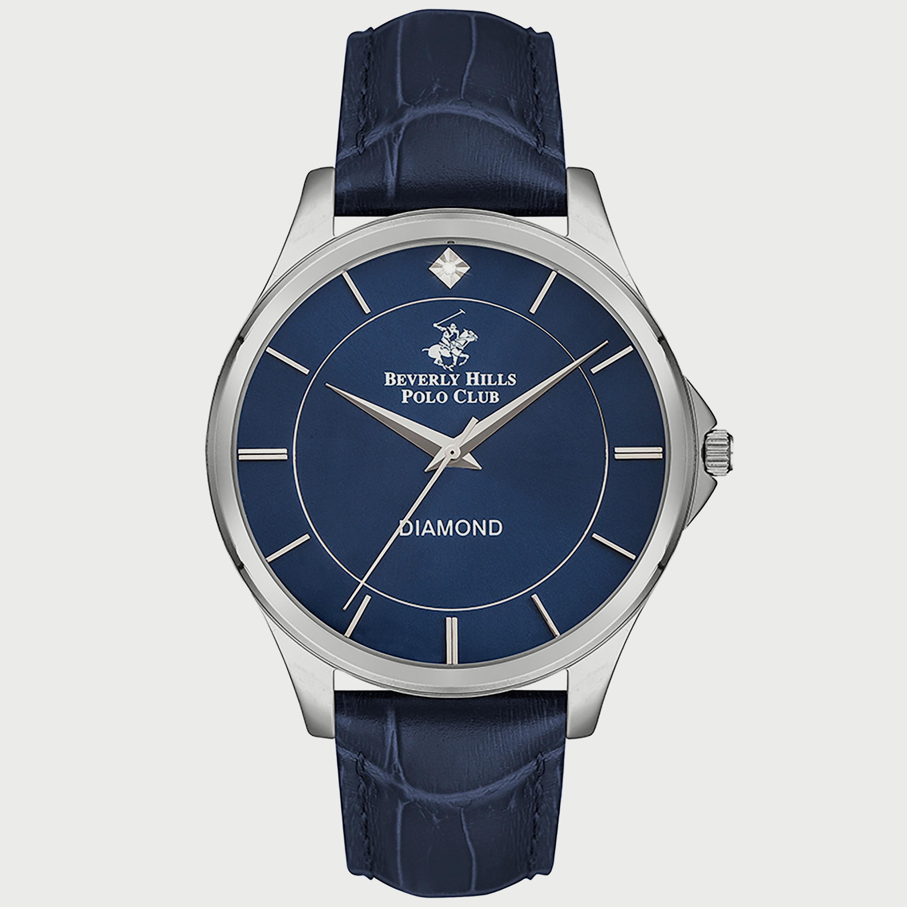  BP3240X.399 "ساعة" أنالوج من بيفرلي هيلز بولو كلوب بعقارب وسوار جلدي ازرق للرجال-men-watchesandjewellery-watches-image-1